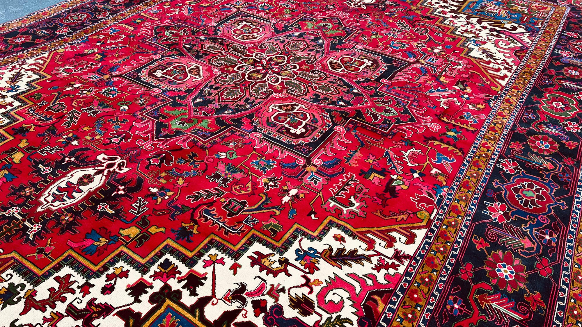 13 x 12 Red Oushak Rug - 7102