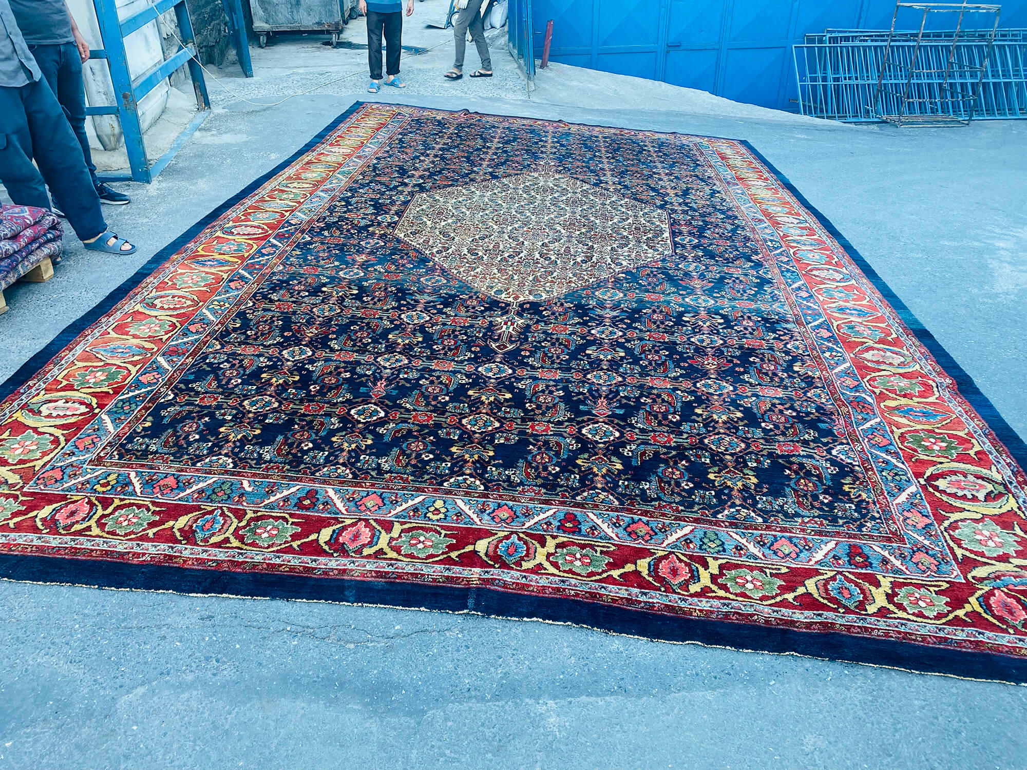 12 x 21 Blue Oushak Rug - 7107