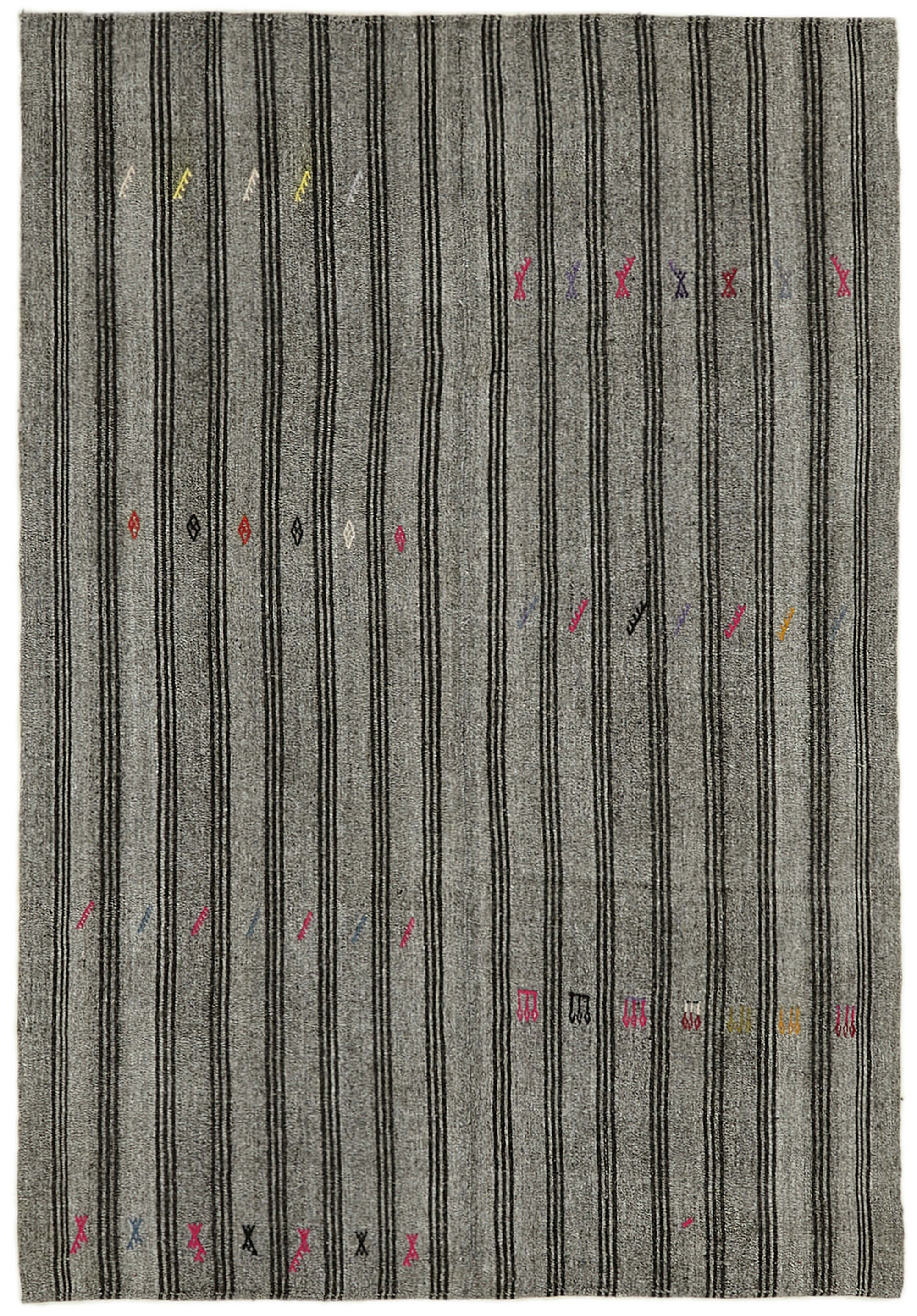 6 x 9 Grey Anatolian Kilim Rug - 7137