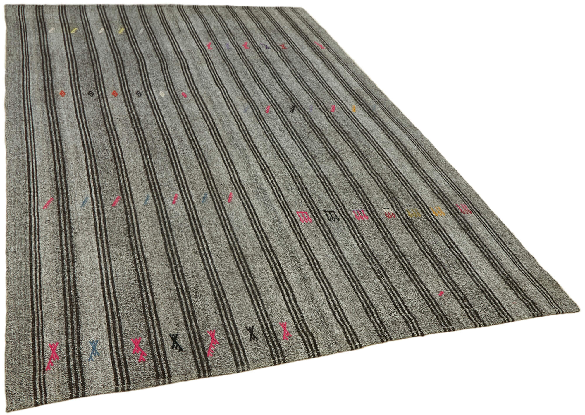 6 x 9 Grey Anatolian Kilim Rug - 7137