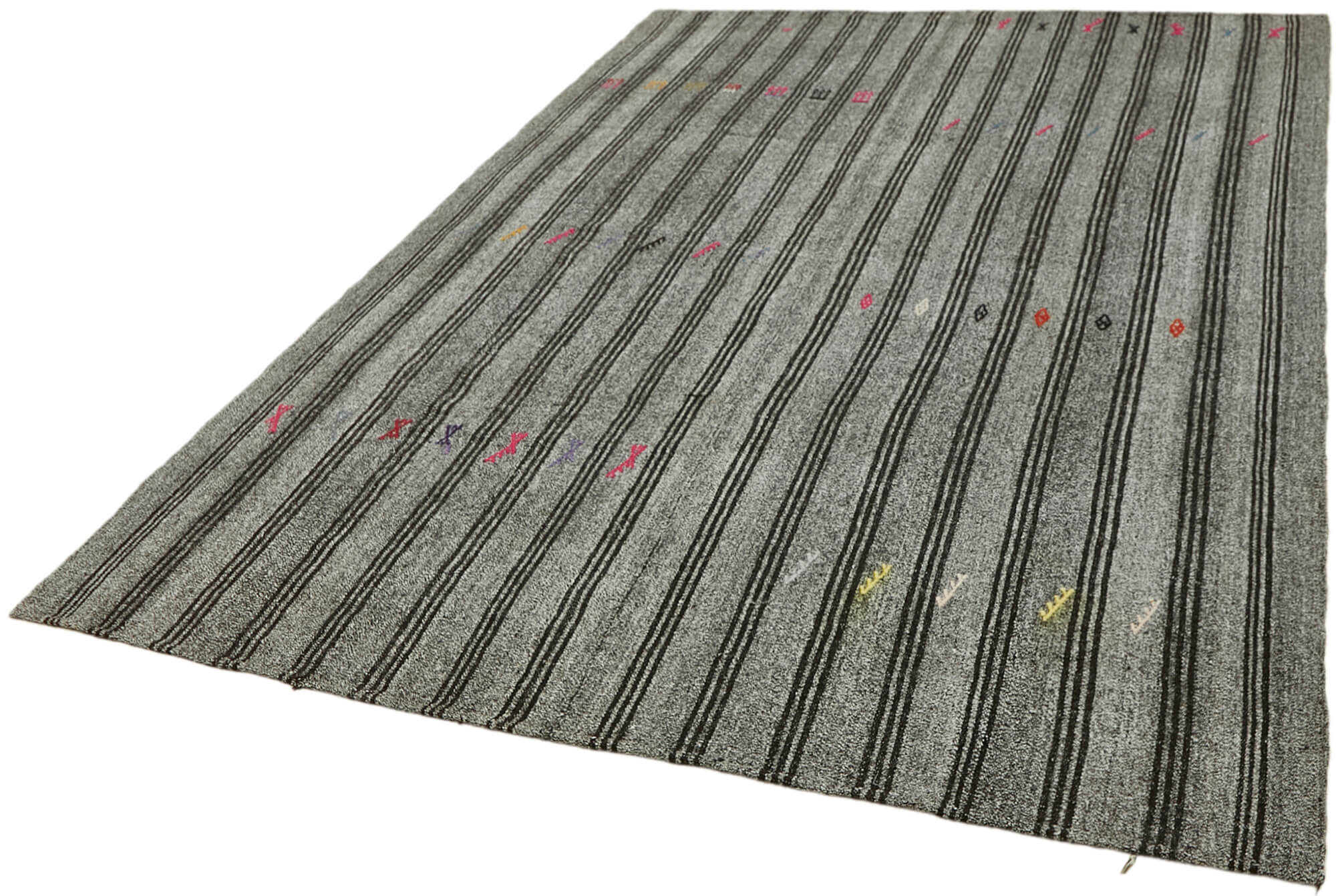 6 x 9 Grey Anatolian Kilim Rug - 7137