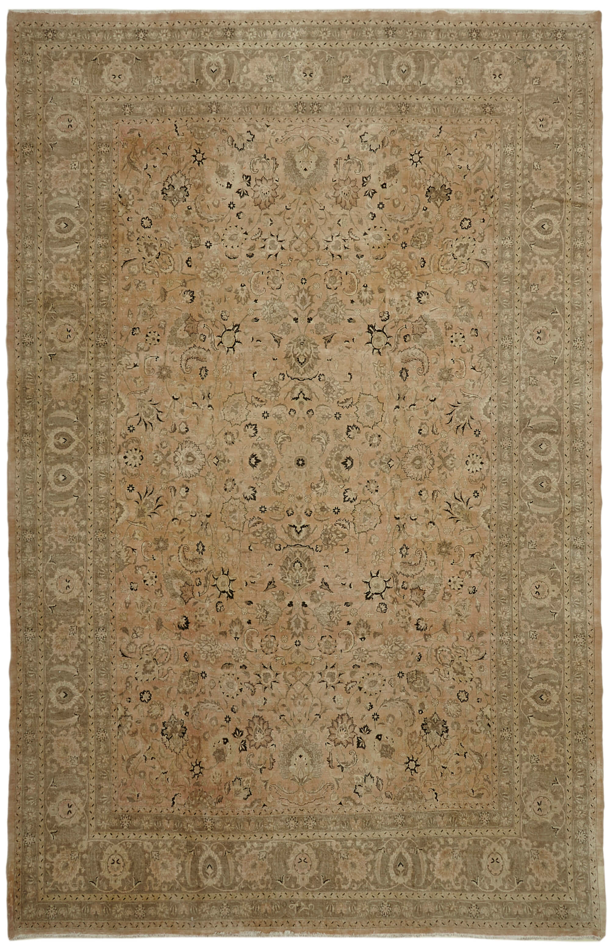 12 x 19 Beige Oushak Rug - 7142