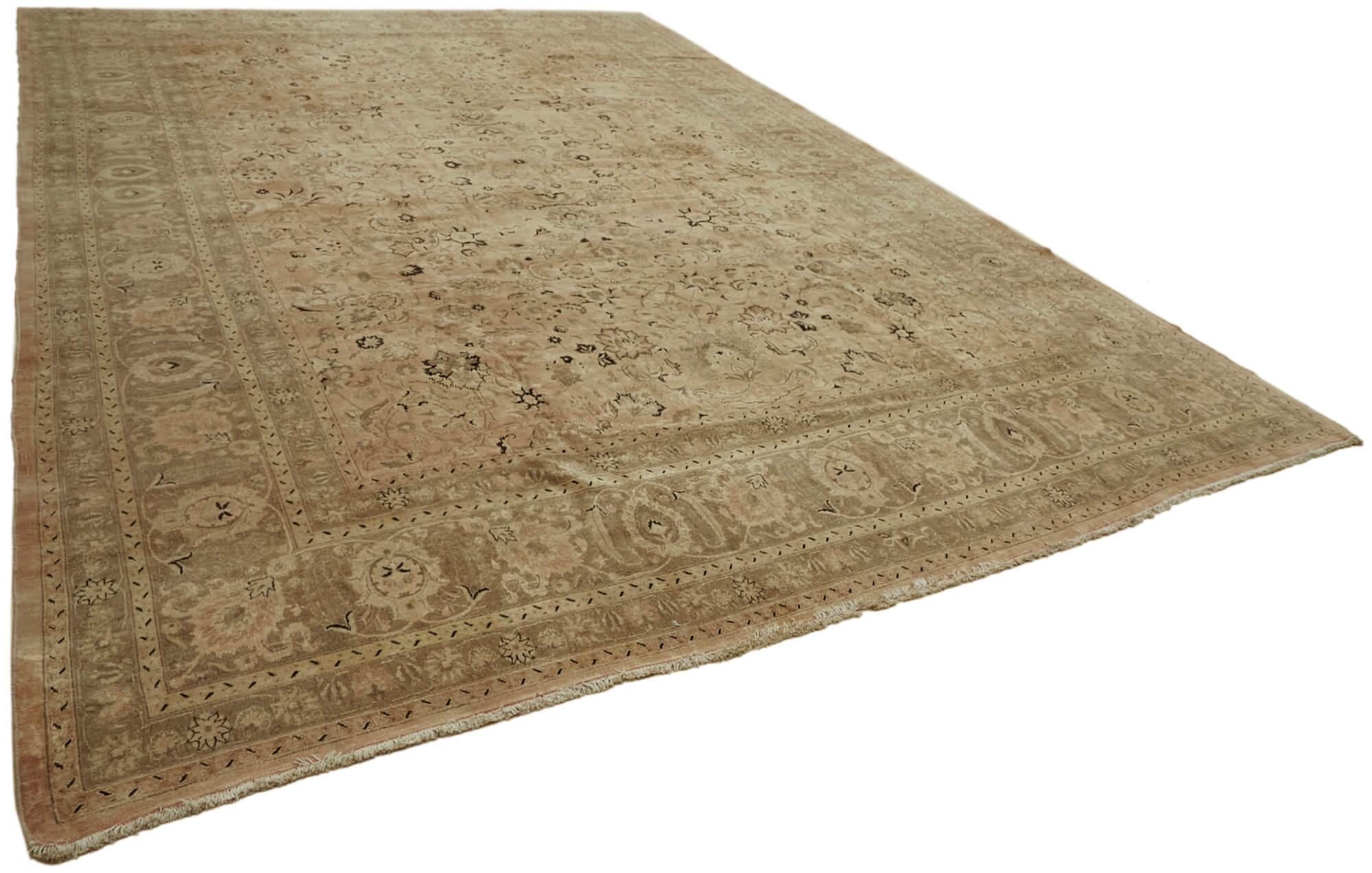 12 x 19 Beige Oushak Rug - 7142