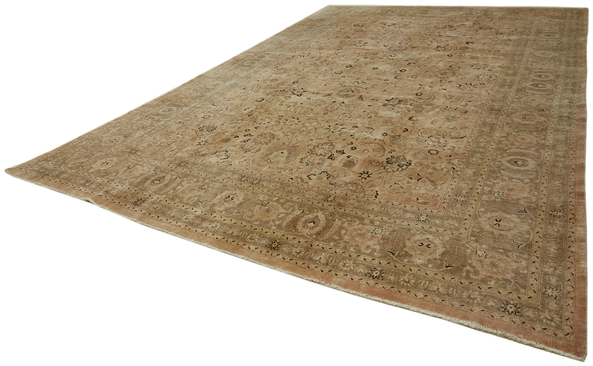 12 x 19 Beige Oushak Rug - 7142