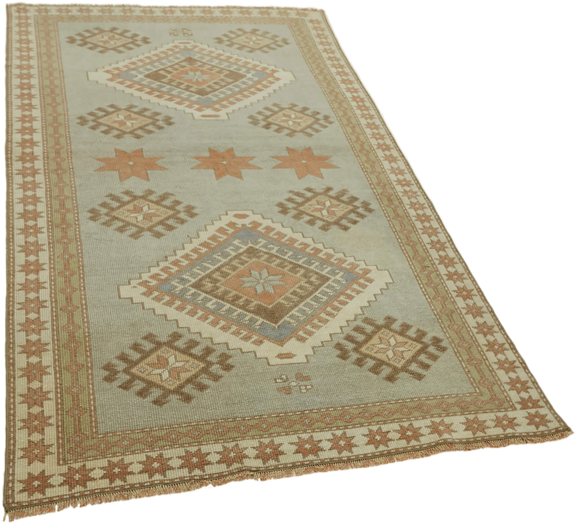 4 x 7 Blue Anatolian Runner Rug - 7186