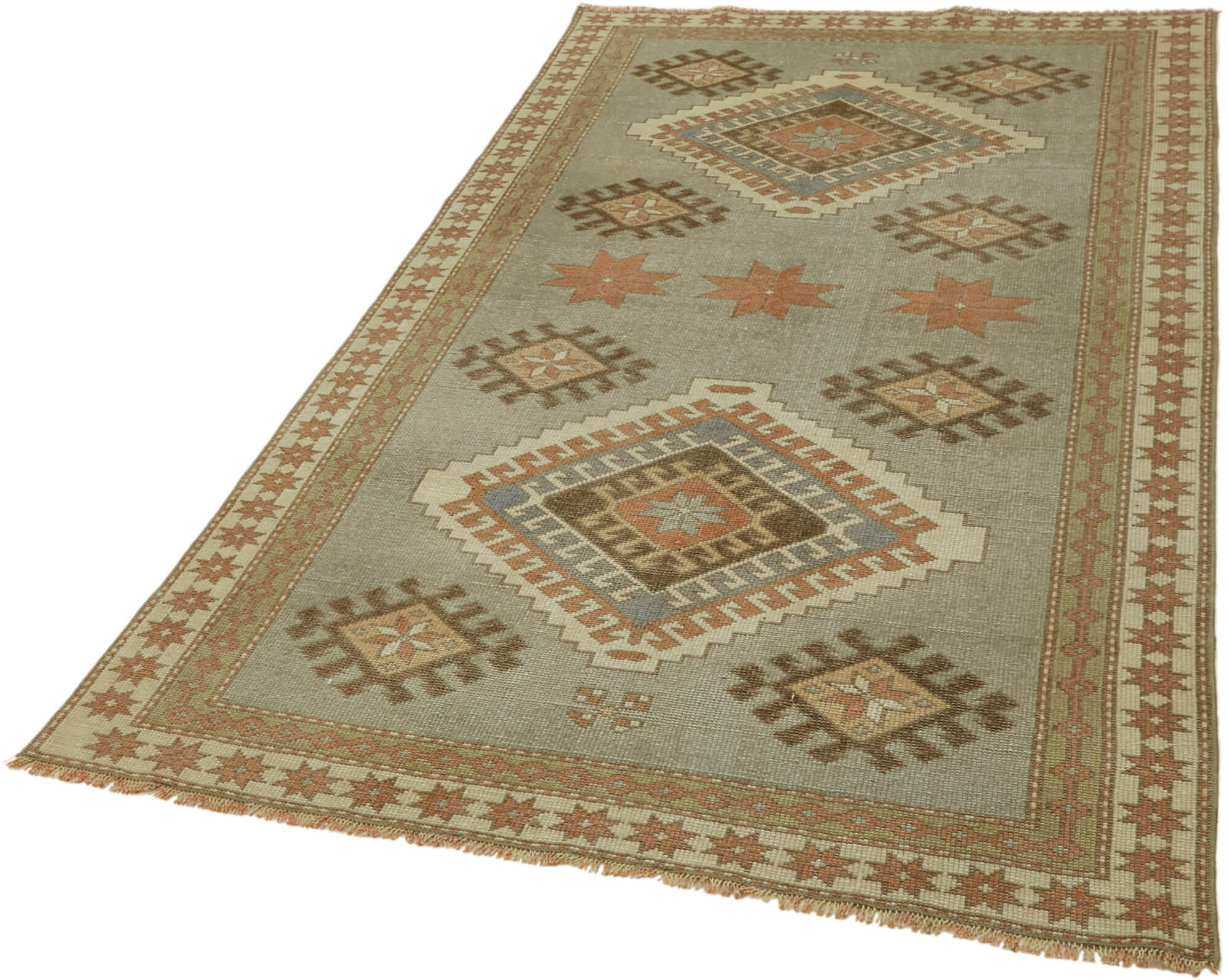 4 x 7 Blue Anatolian Runner Rug - 7186