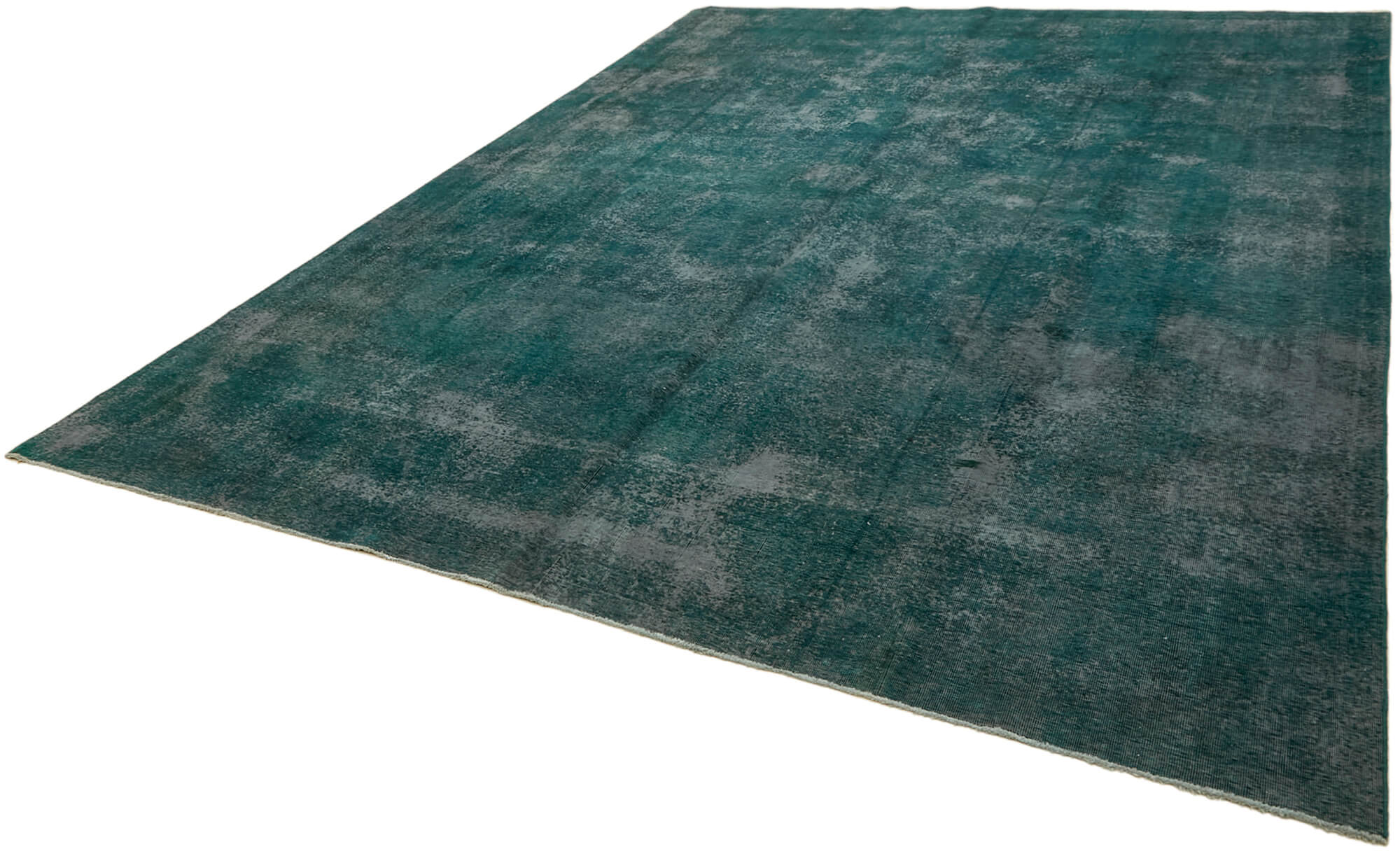 10 x 13 Turquoise Overdyed Large Area Rug - 7217