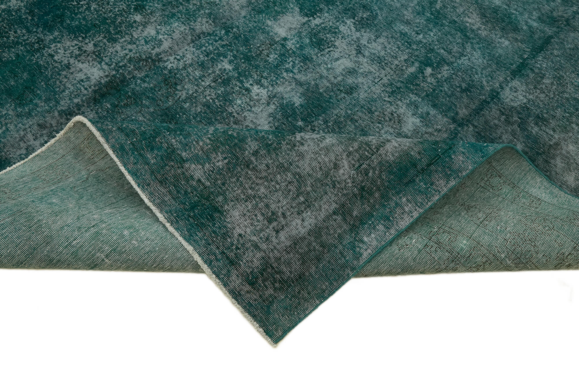 10 x 13 Turquoise Overdyed Large Area Rug - 7217