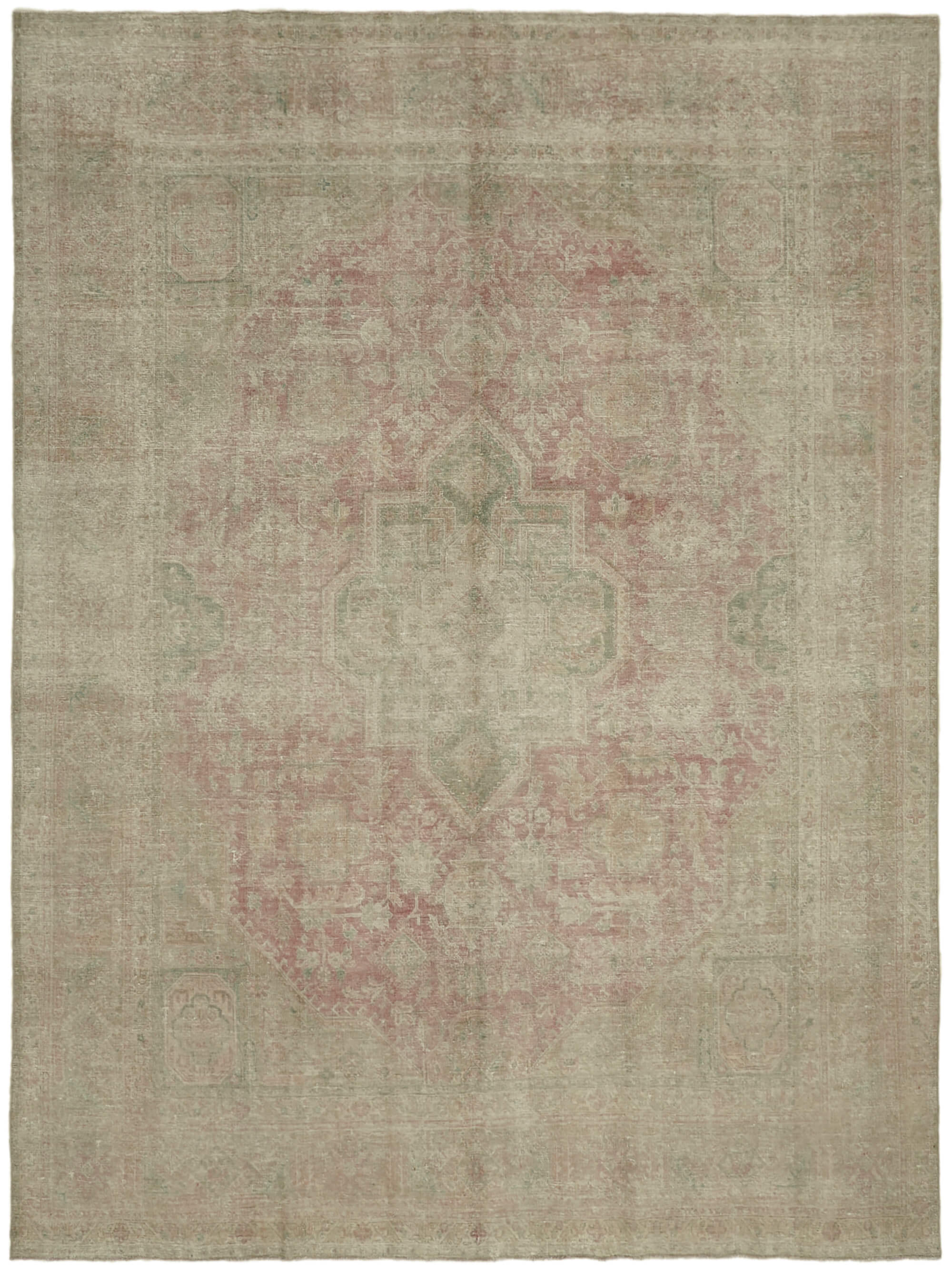 10 x 13 Beige Vintage Large Area Rug - 7219