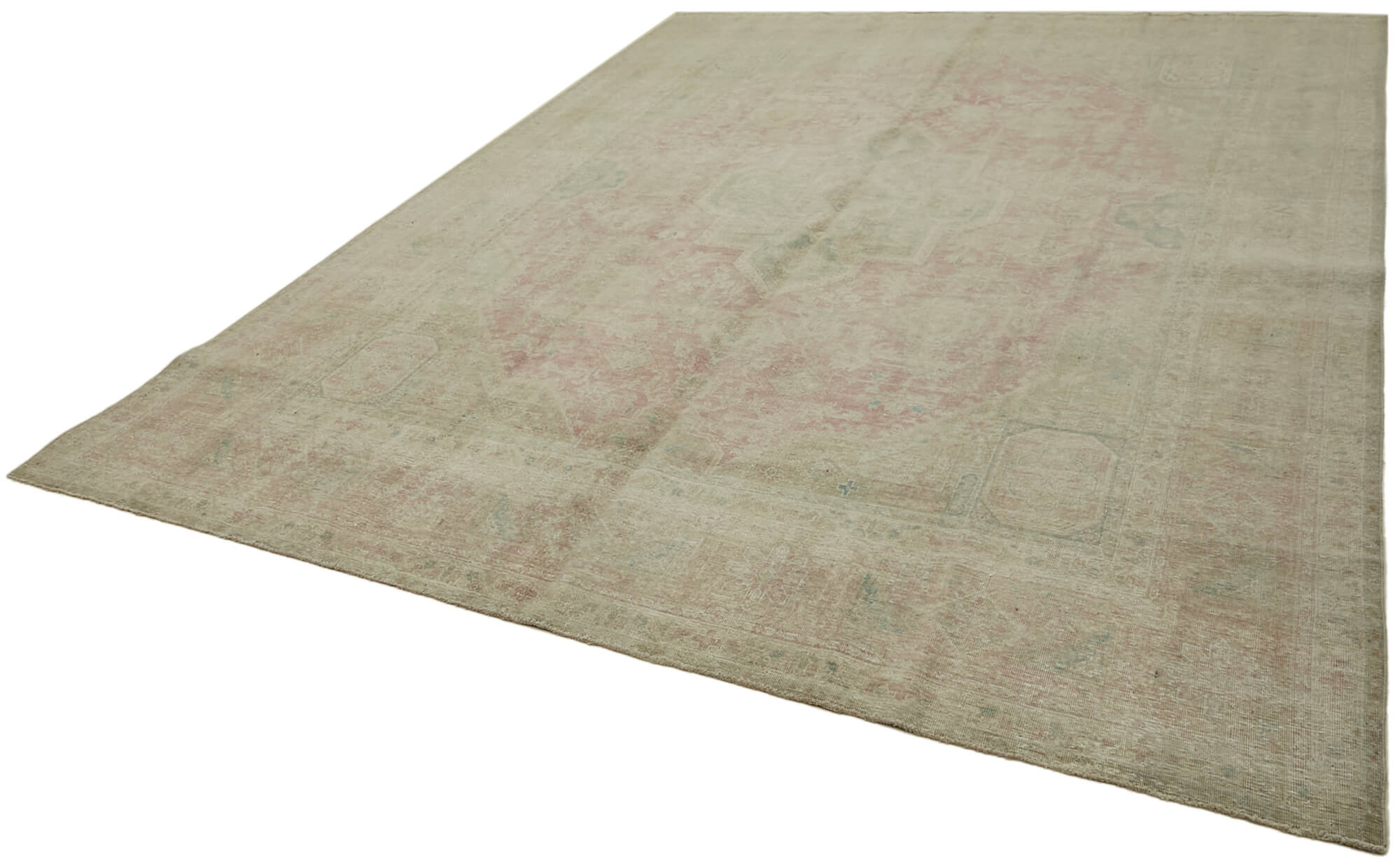 10 x 13 Beige Vintage Large Area Rug - 7219