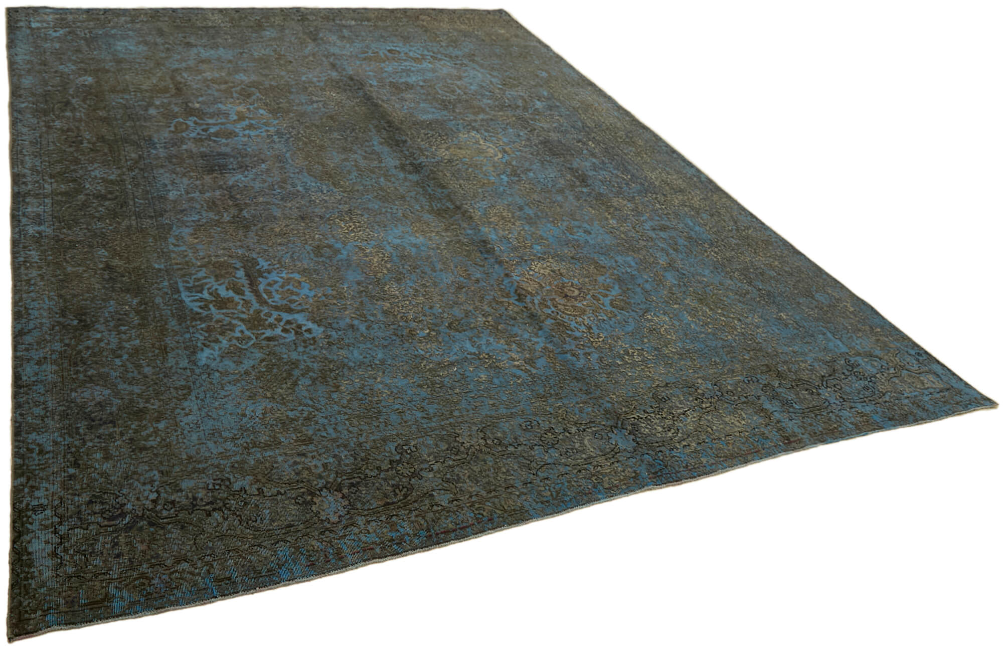 10 x 13 Blue Overdyed Large Area Rug - 7221