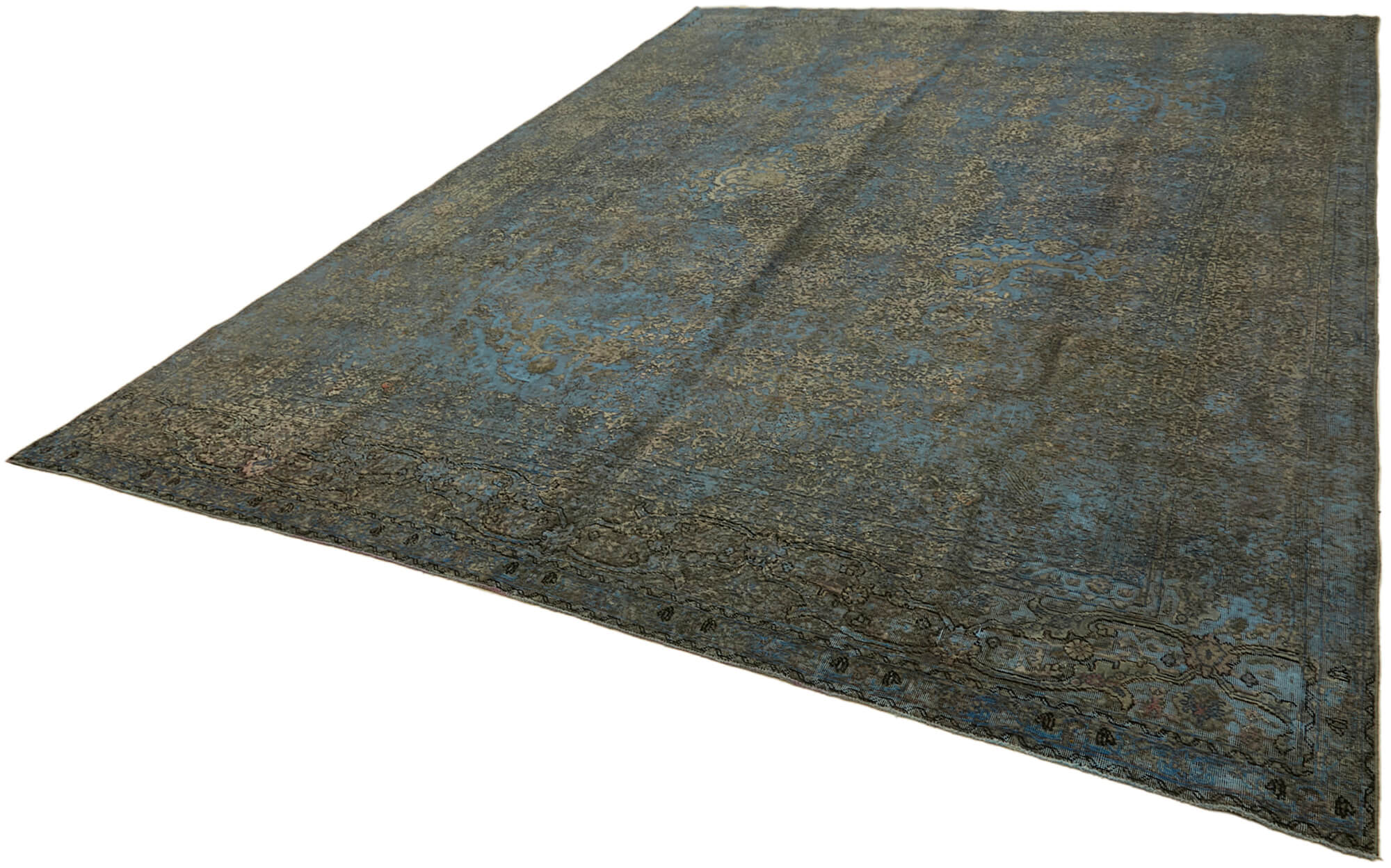 10 x 13 Blue Overdyed Large Area Rug - 7221