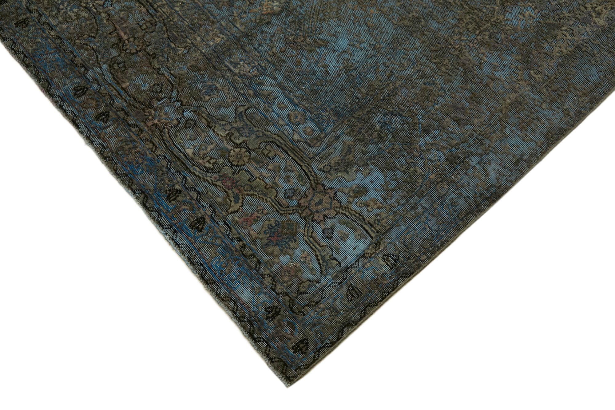 10 x 13 Blue Overdyed Large Area Rug - 7221