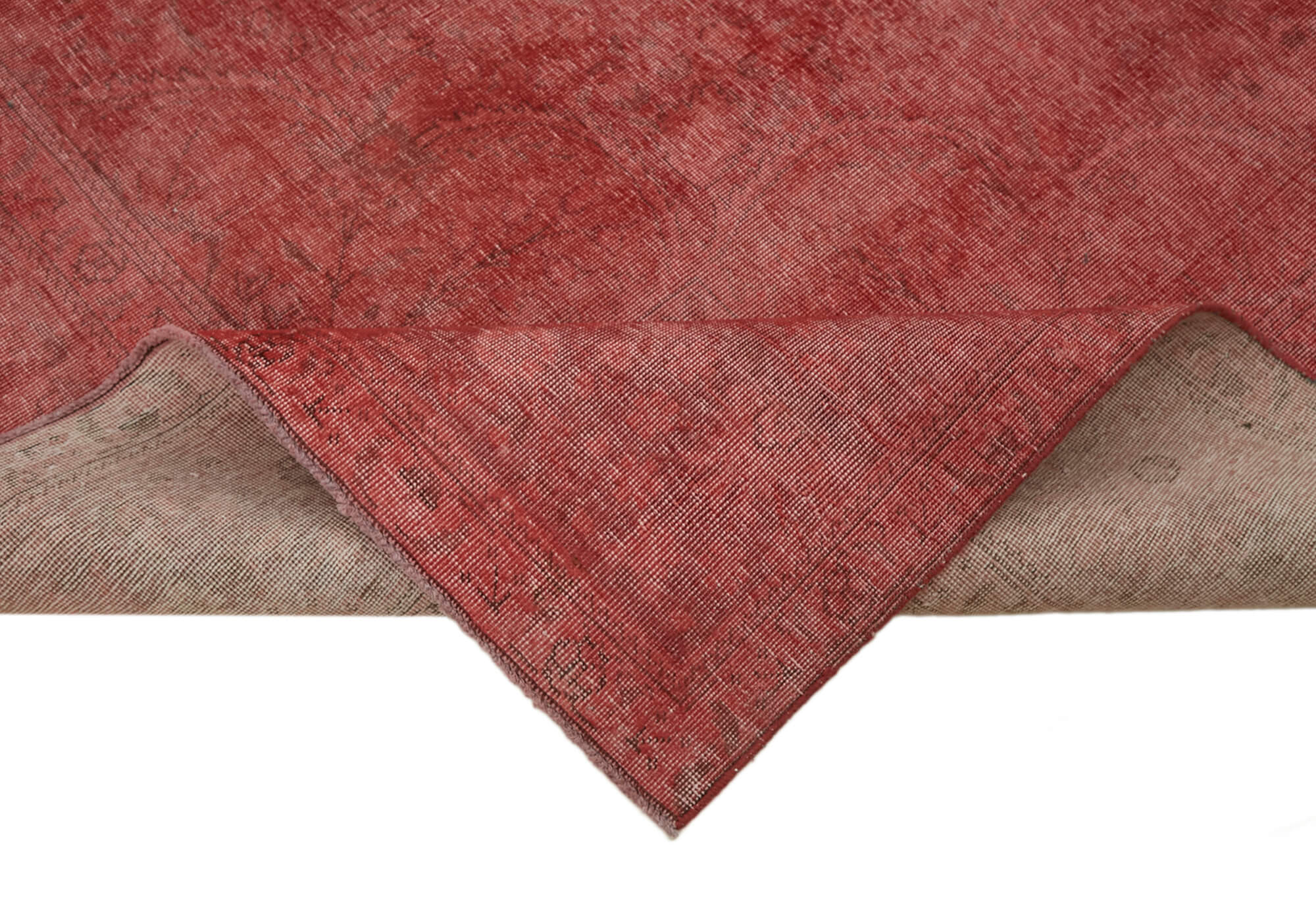 9 x 12 Red Overdyed Large Area Rug - 7223