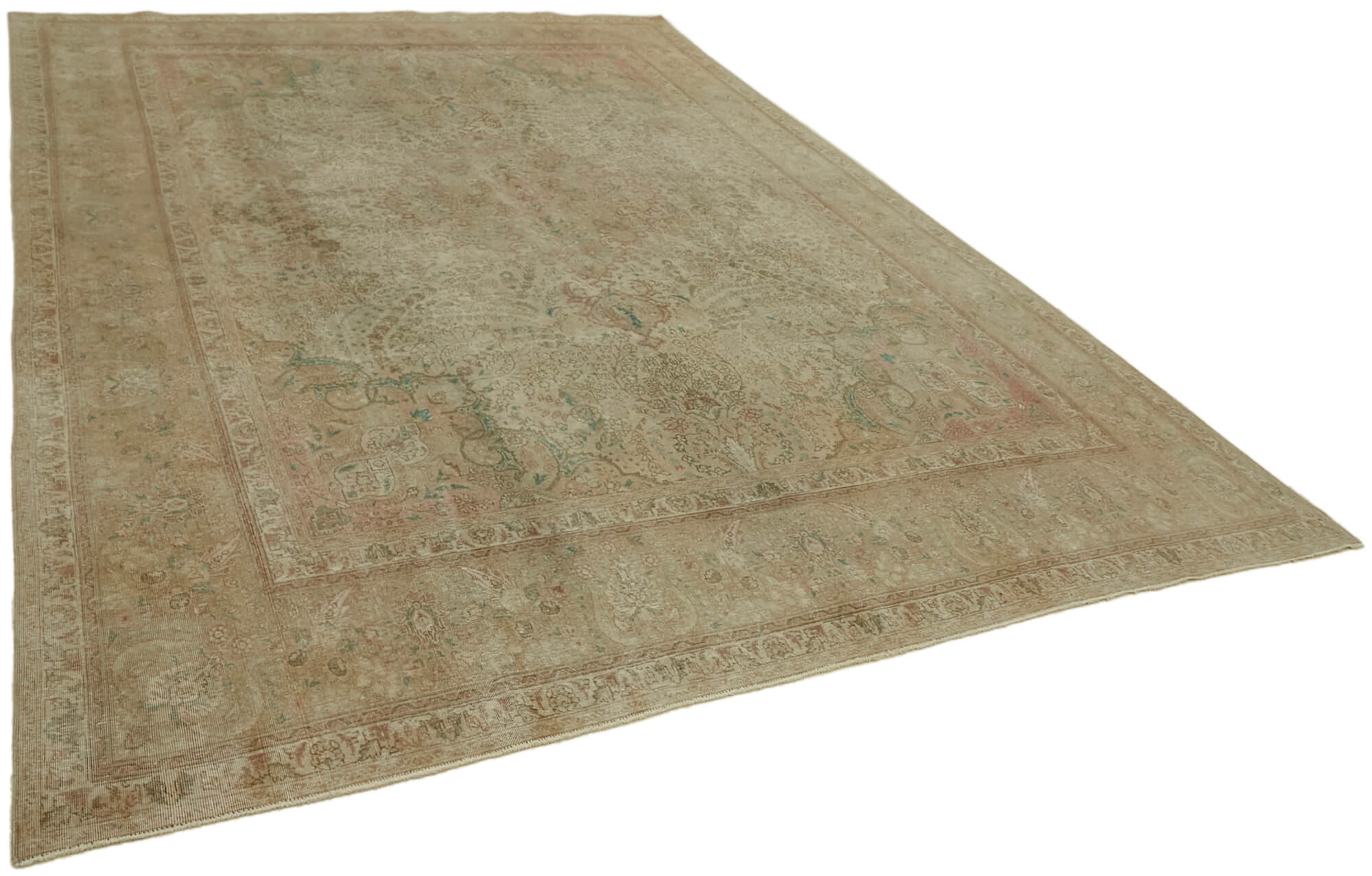 10 x 13 Beige Vintage Large Area Rug - 7224