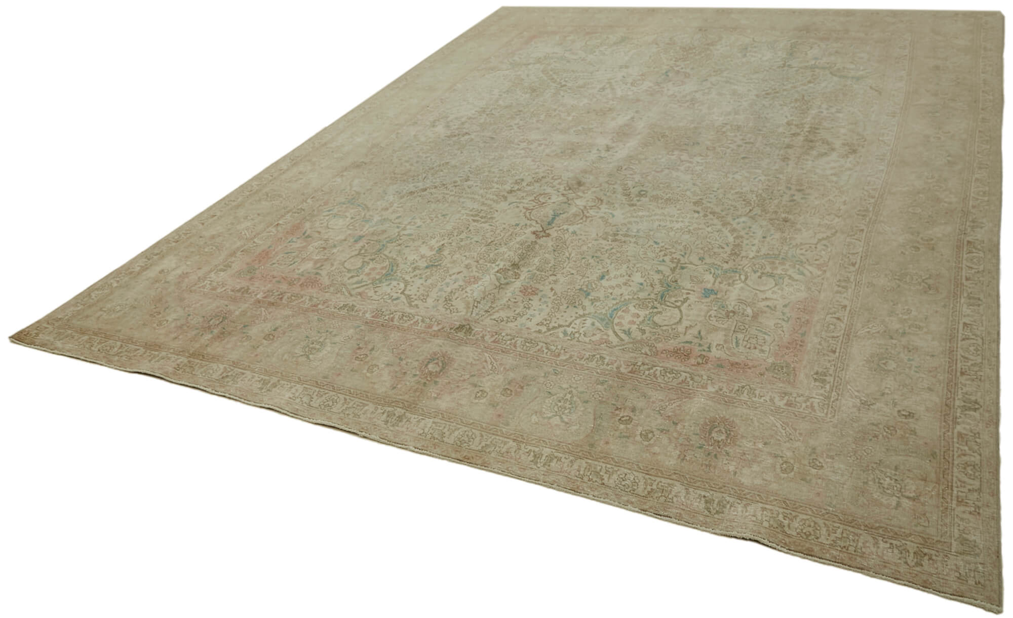 10 x 13 Beige Vintage Large Area Rug - 7224