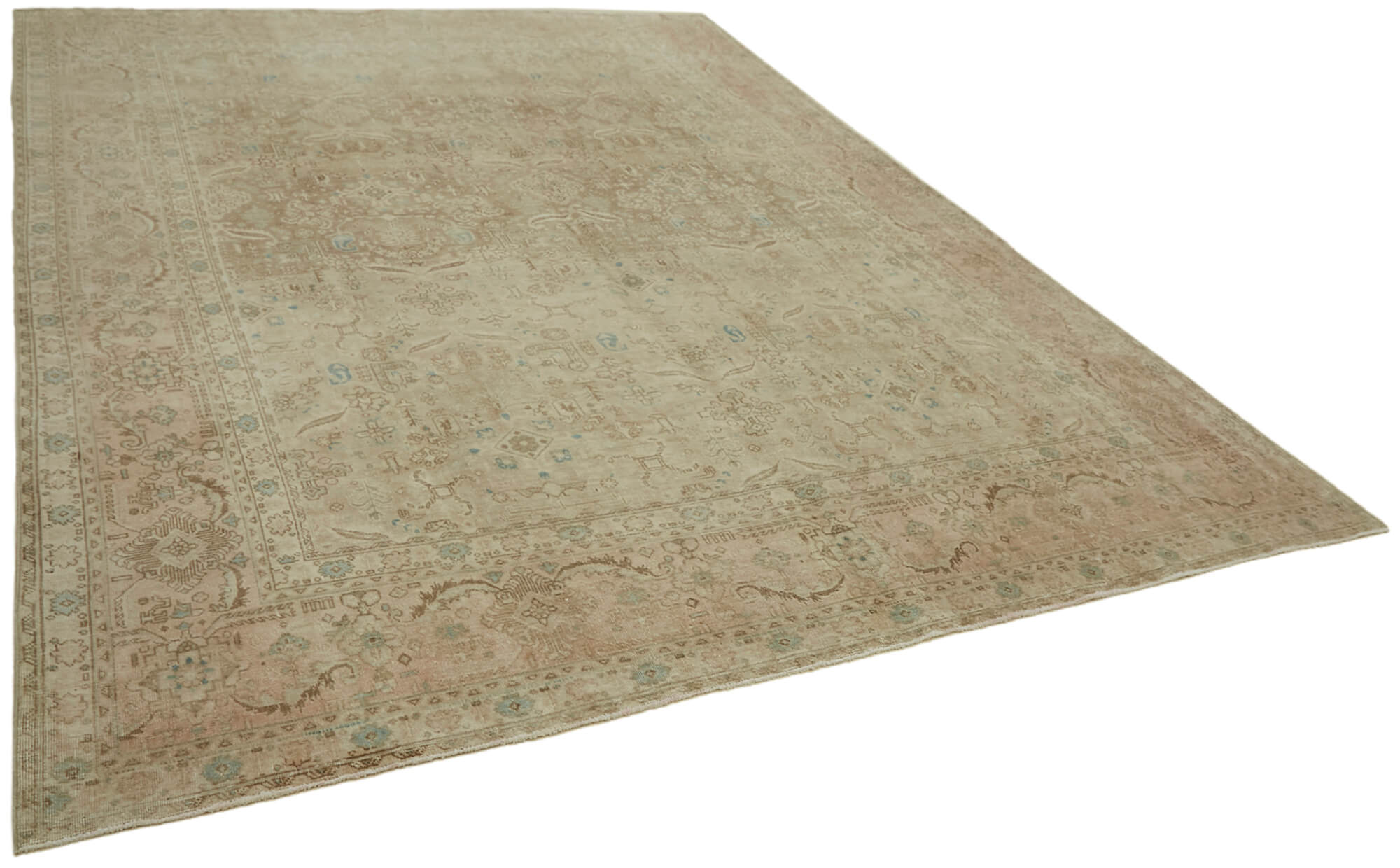 10 x 13 Beige Vintage Large Area Rug - 7225