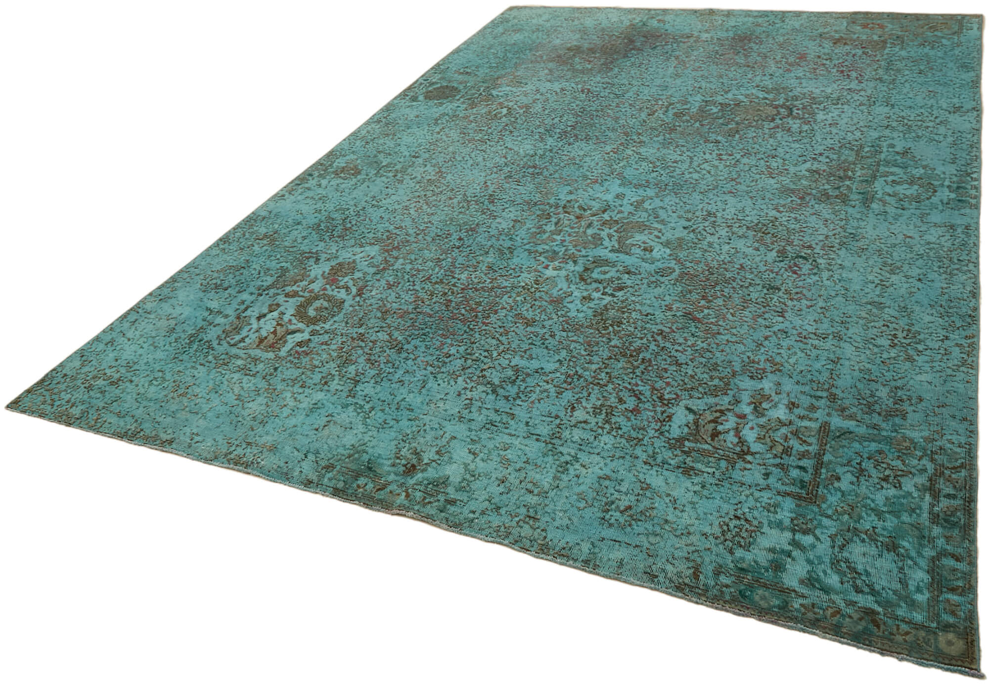 8 x 12 Turquoise Overdyed Large Area Rug - 7227