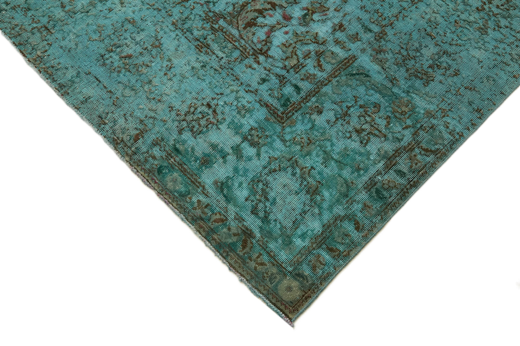 8 x 12 Turquoise Overdyed Large Area Rug - 7227