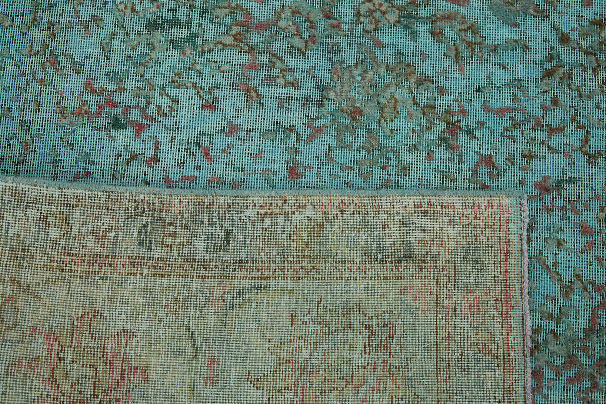 8 x 12 Turquoise Overdyed Large Area Rug - 7227