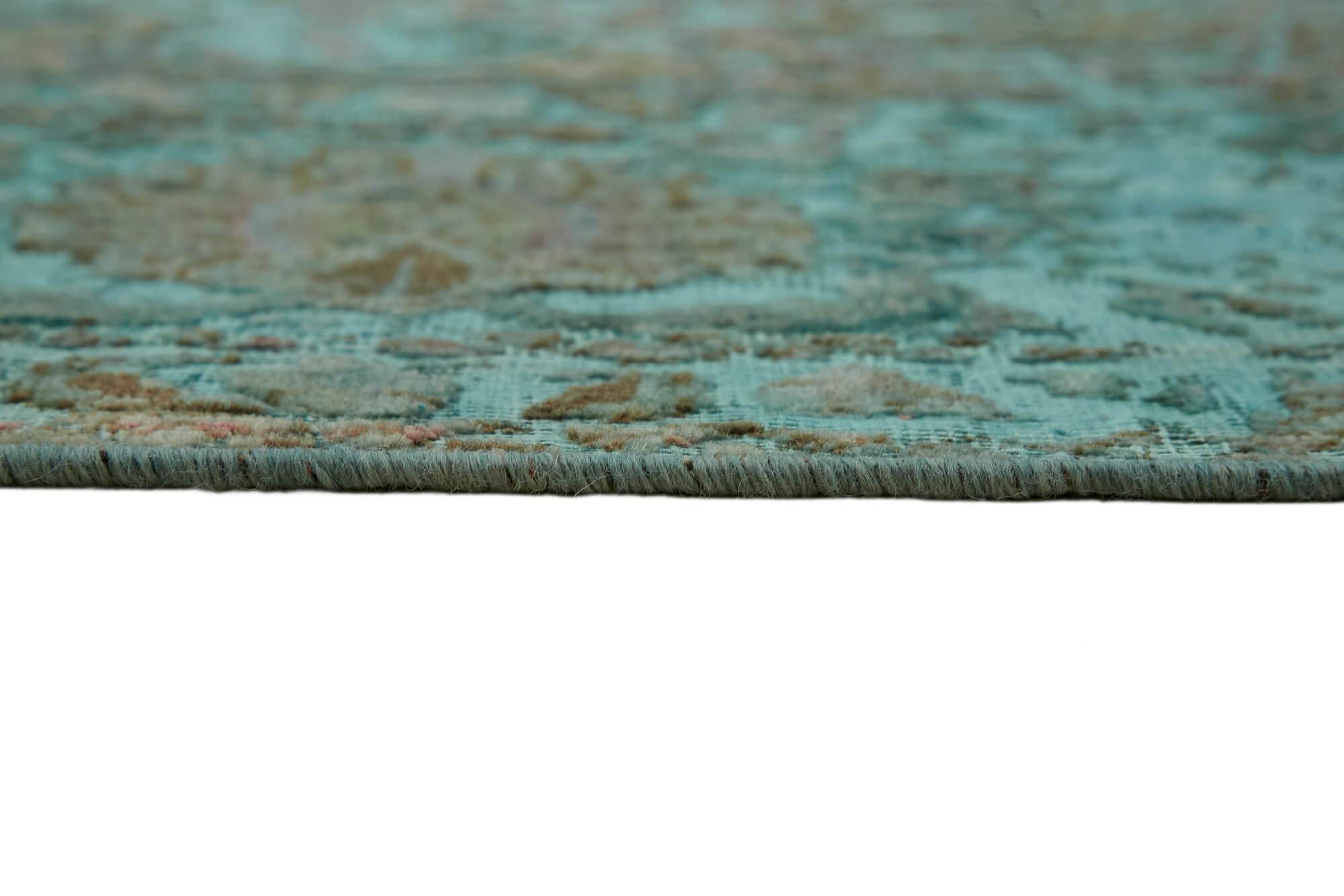 8 x 12 Turquoise Overdyed Large Area Rug - 7227