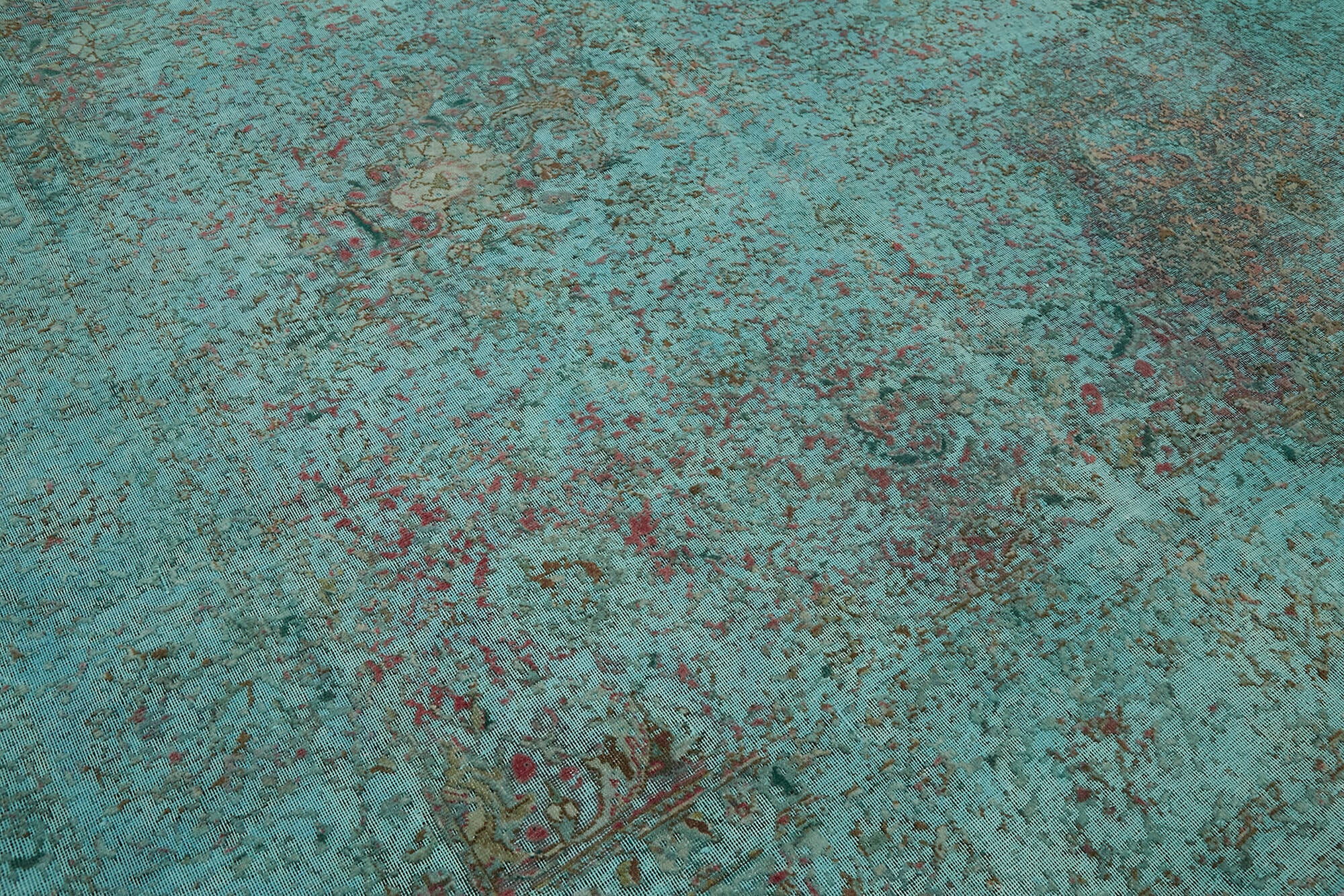 8 x 12 Turquoise Overdyed Large Area Rug - 7227