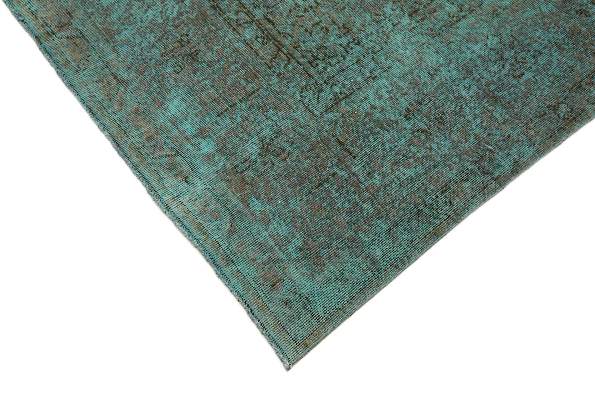 10 x 13 Turquoise Overdyed Large Area Rug - 7228