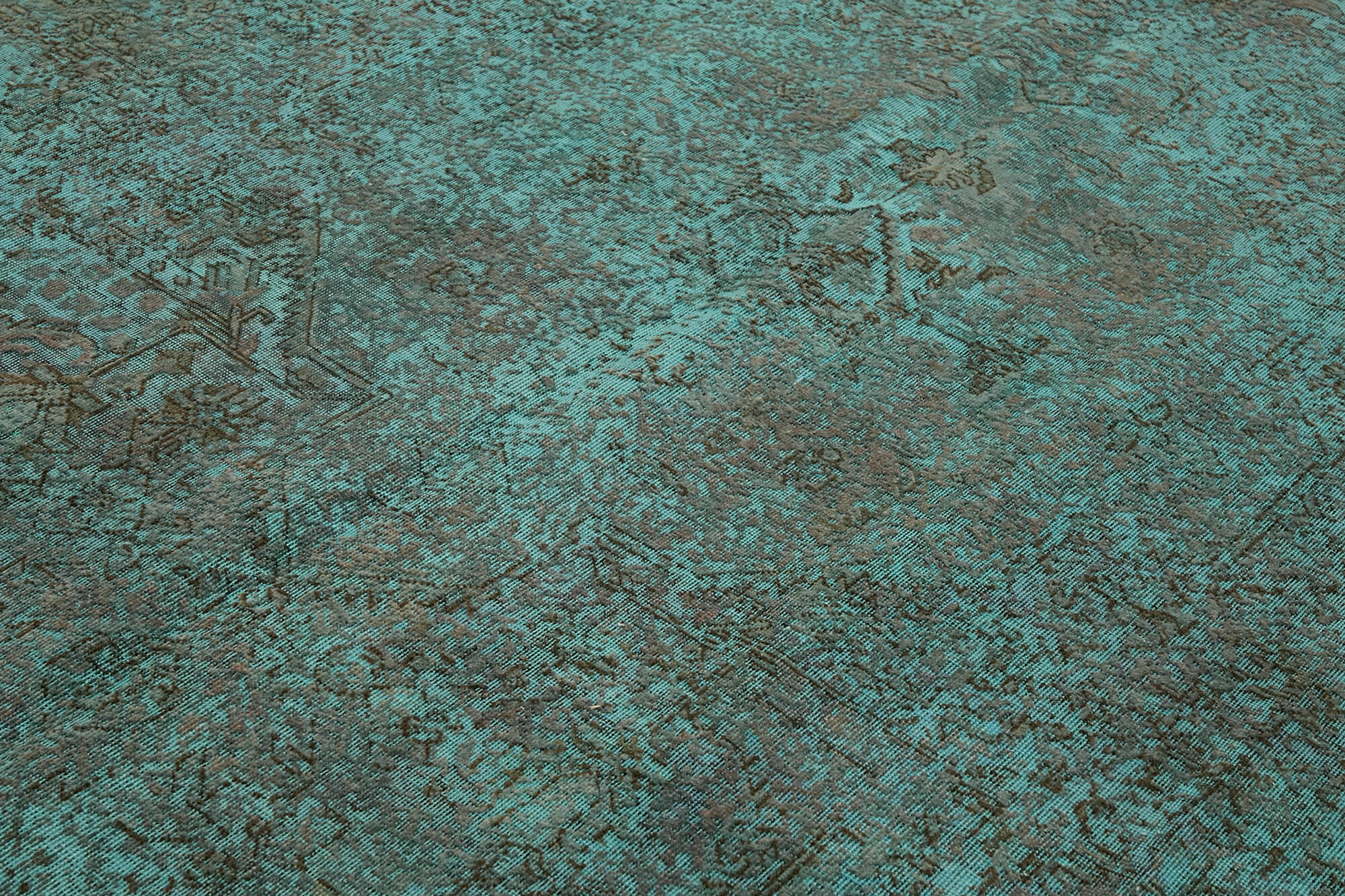 10 x 13 Turquoise Overdyed Large Area Rug - 7228