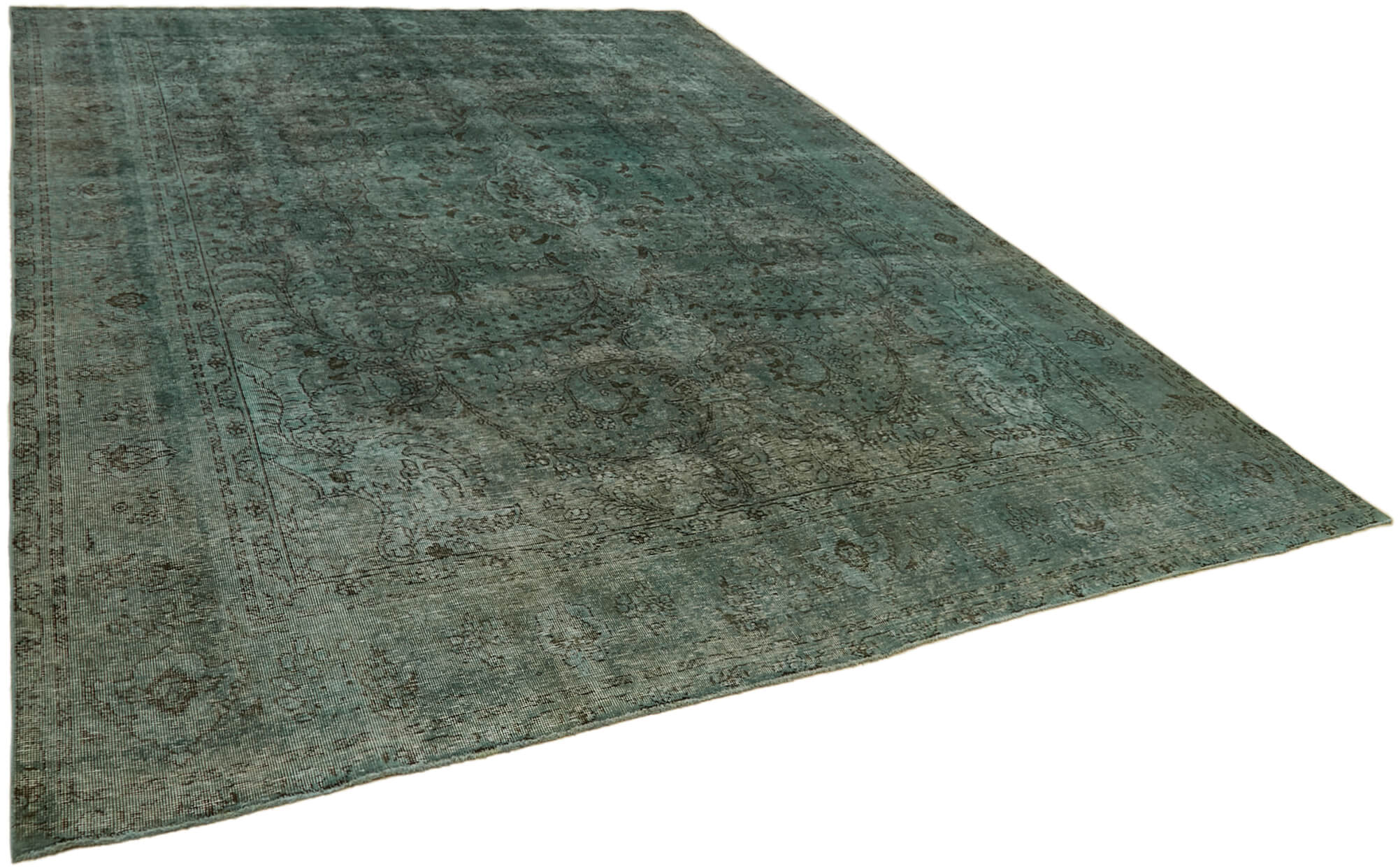 10 x 13 Turquoise Overdyed Large Area Rug - 7232