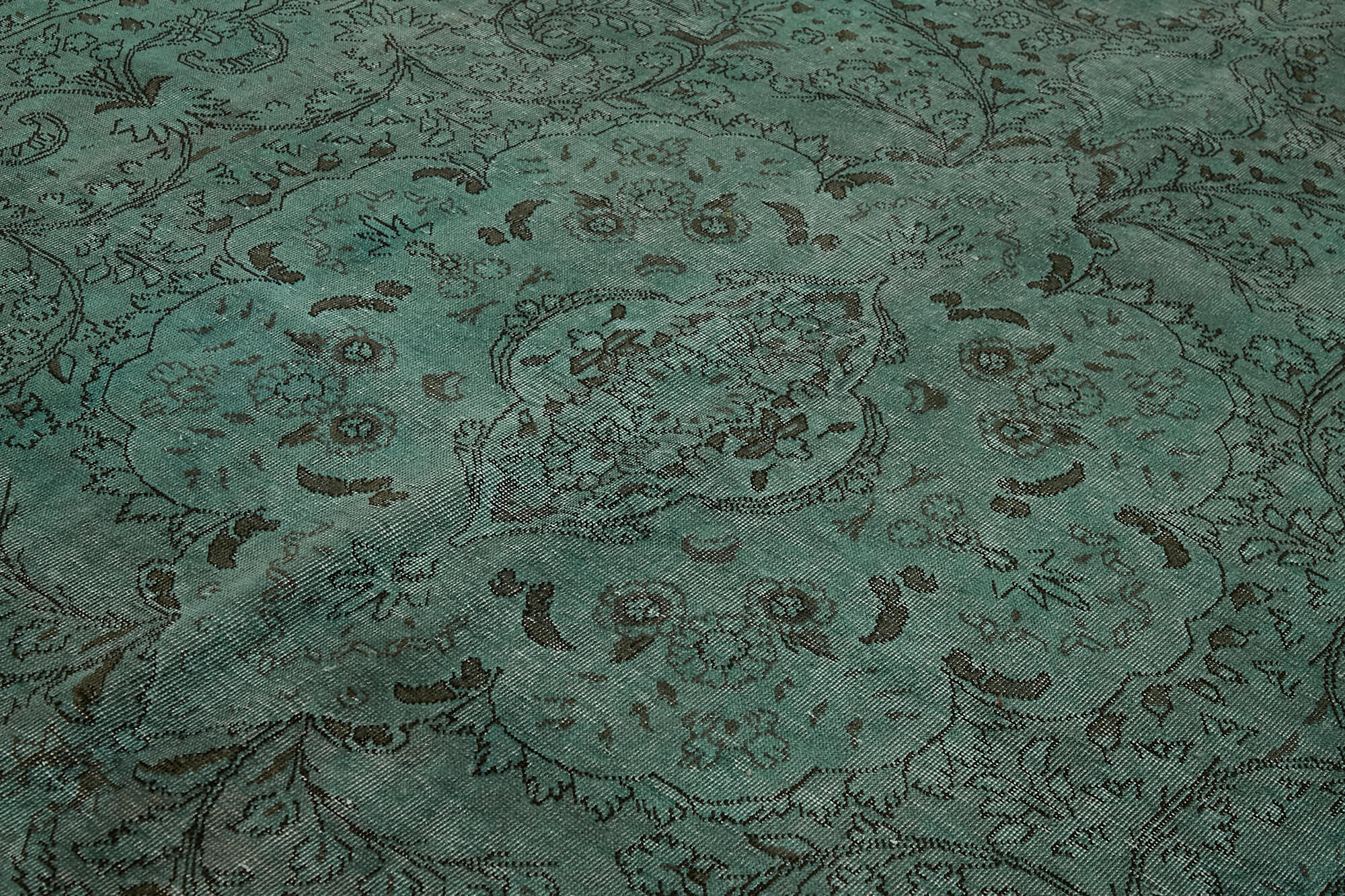 10 x 13 Turquoise Overdyed Large Area Rug - 7232