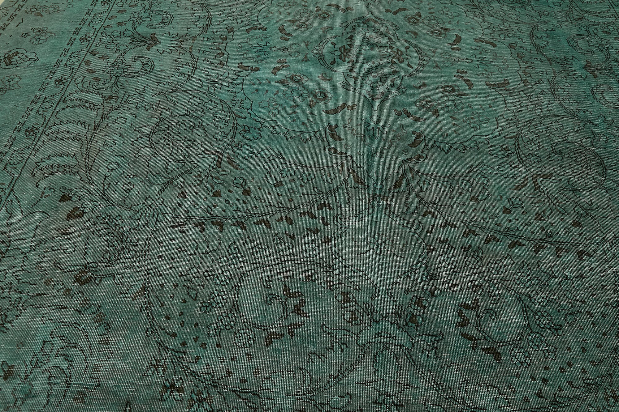 10 x 13 Turquoise Overdyed Large Area Rug - 7232