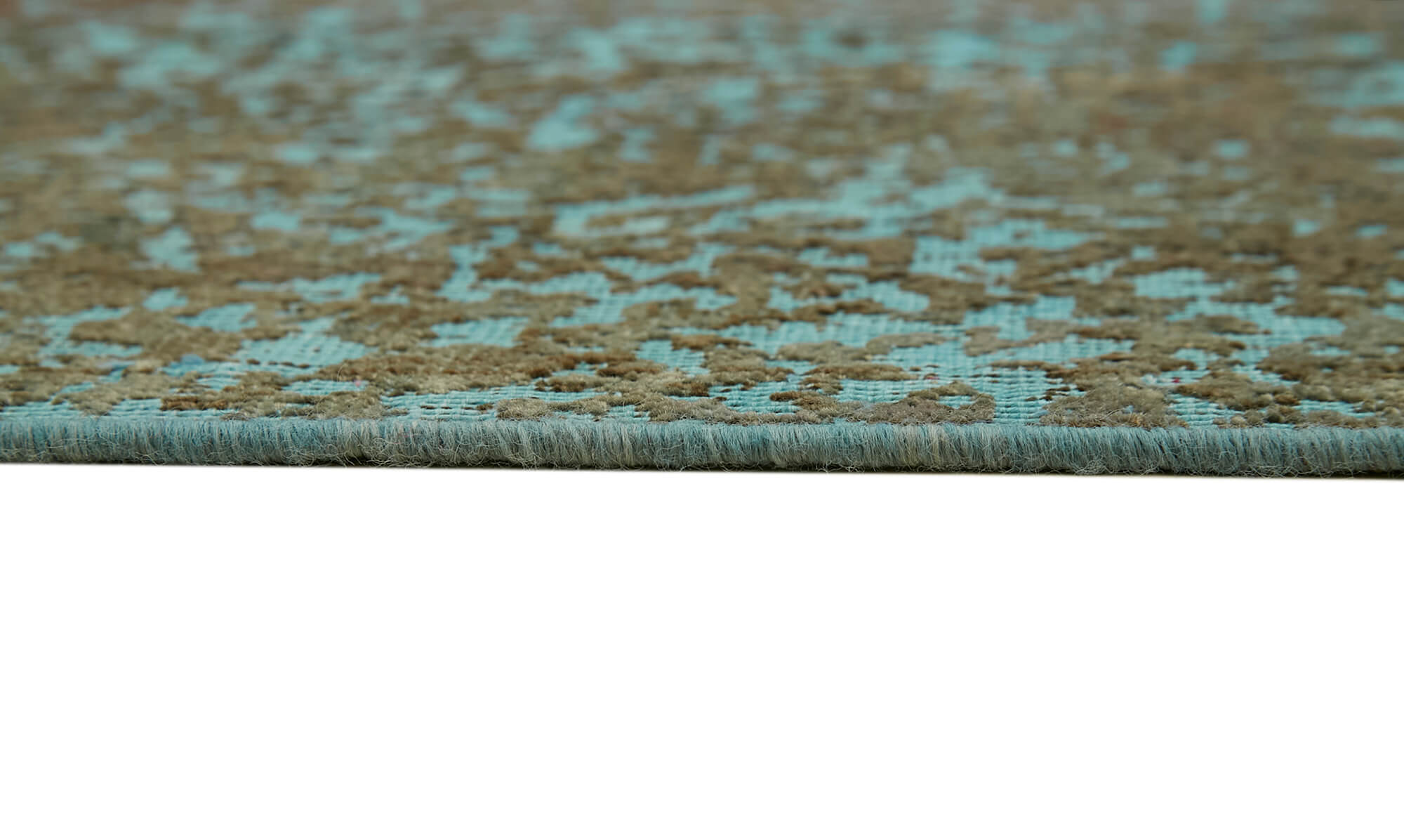 9 x 12 Turquoise Overdyed Large Area Rug - 7236