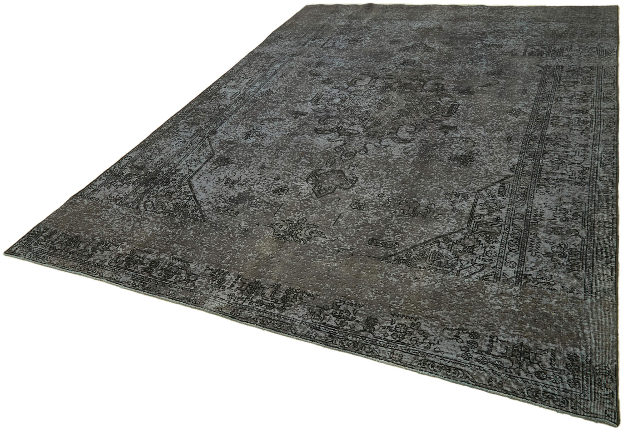 8 x 11 Grey Overdyed Large Area Rug - 7239