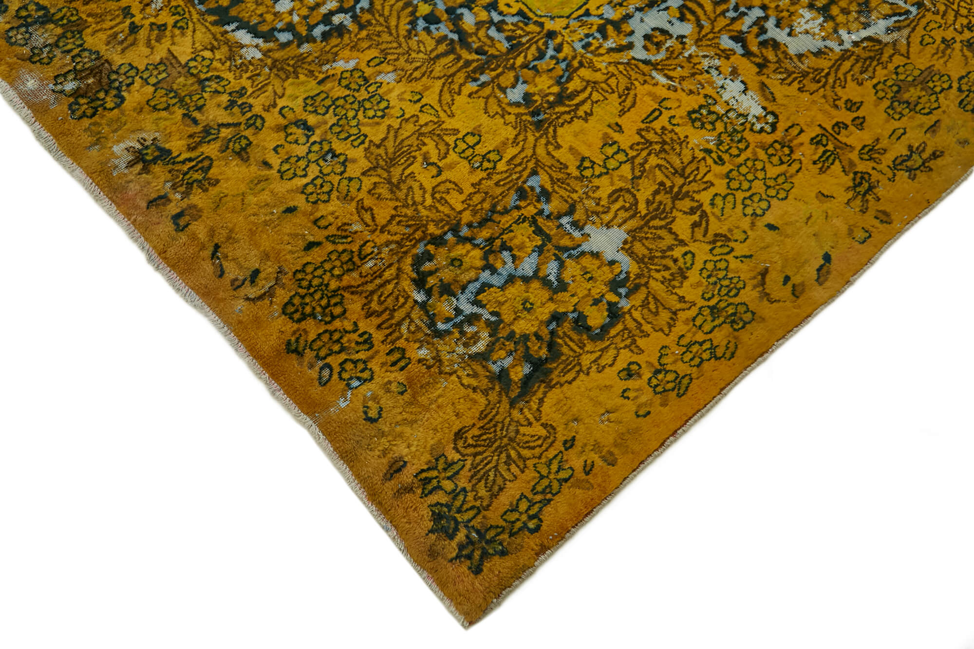 10 x 13 Yellow Overdyed Large Area Rug - 7242