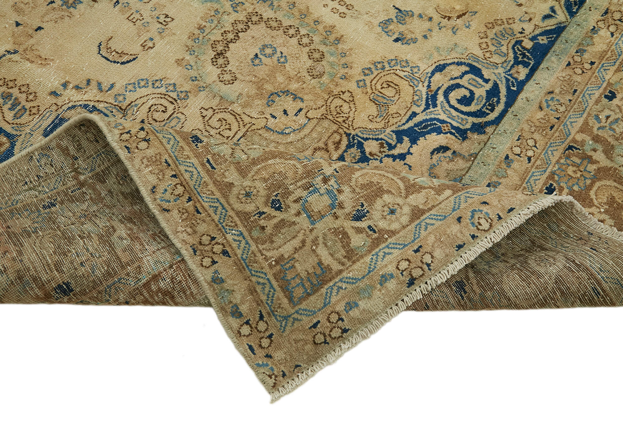 9 x 12 Beige Vintage Large Area Rug - 7244