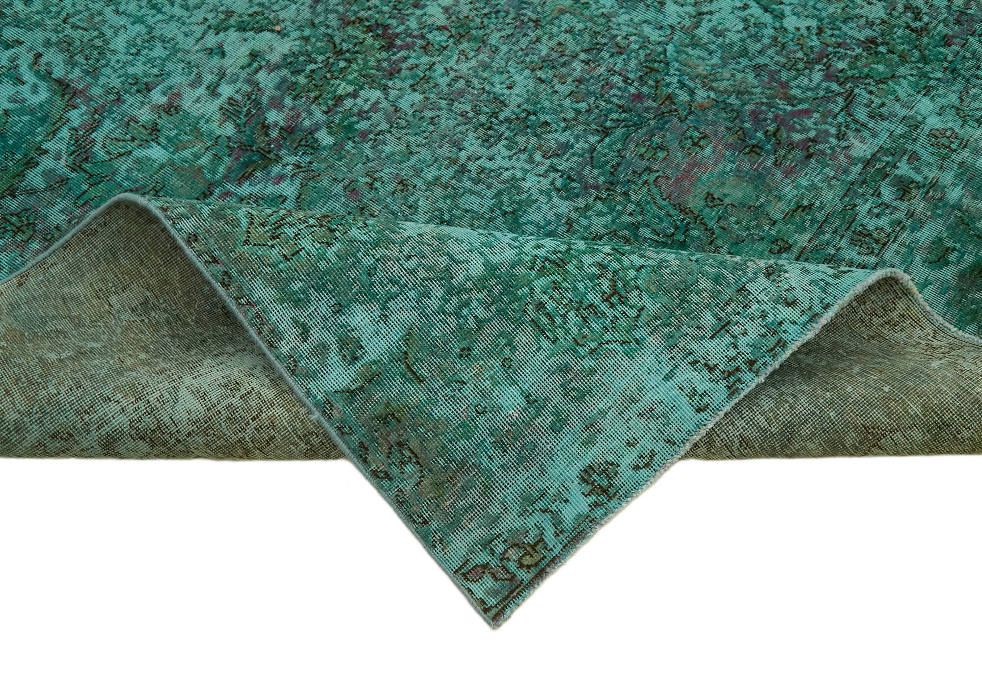 8 x 10 Turquoise Overdyed Large Area Rug - 7247