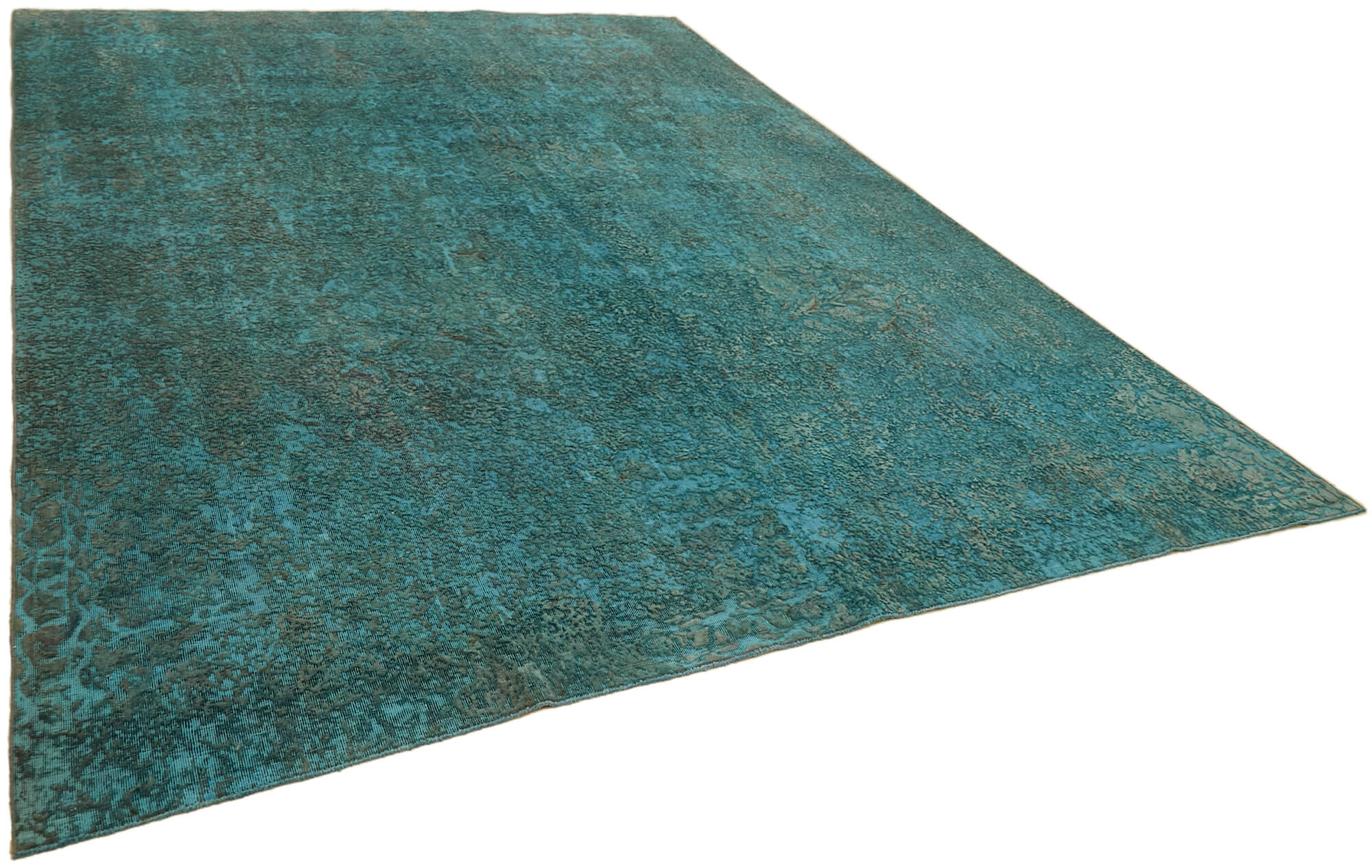 10 x 13 Turquoise Overdyed Large Area Rug - 7250