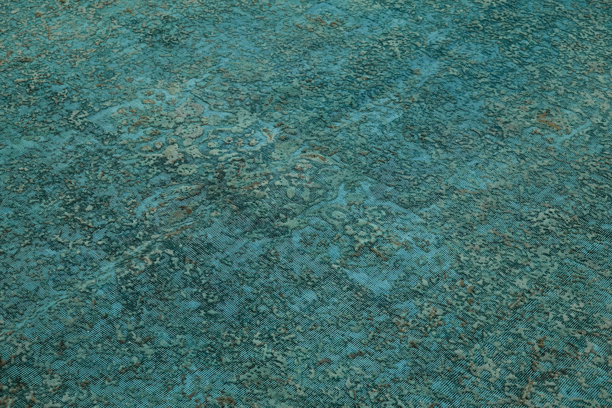 10 x 13 Turquoise Overdyed Large Area Rug - 7250