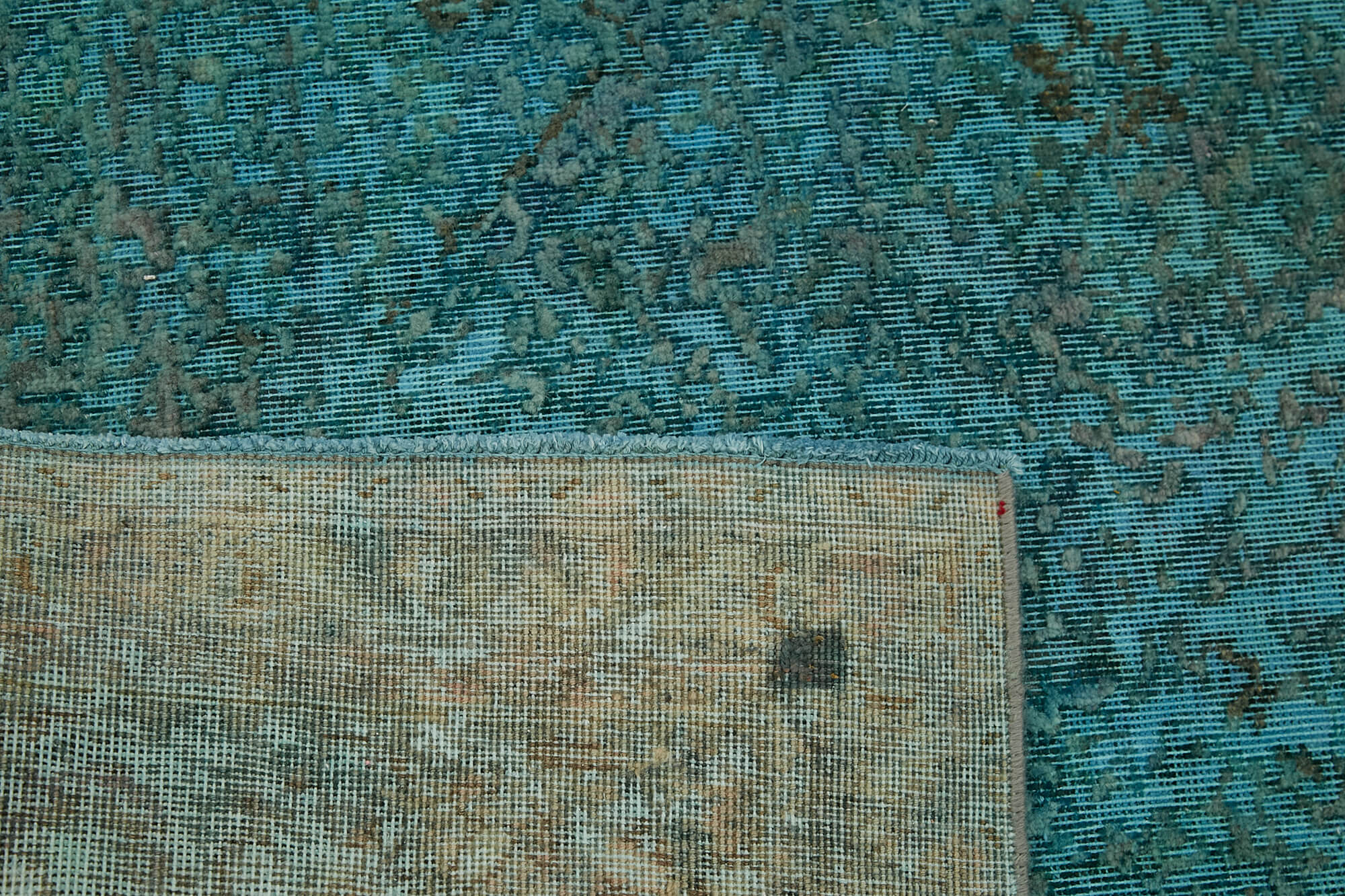 10 x 13 Turquoise Overdyed Large Area Rug - 7250