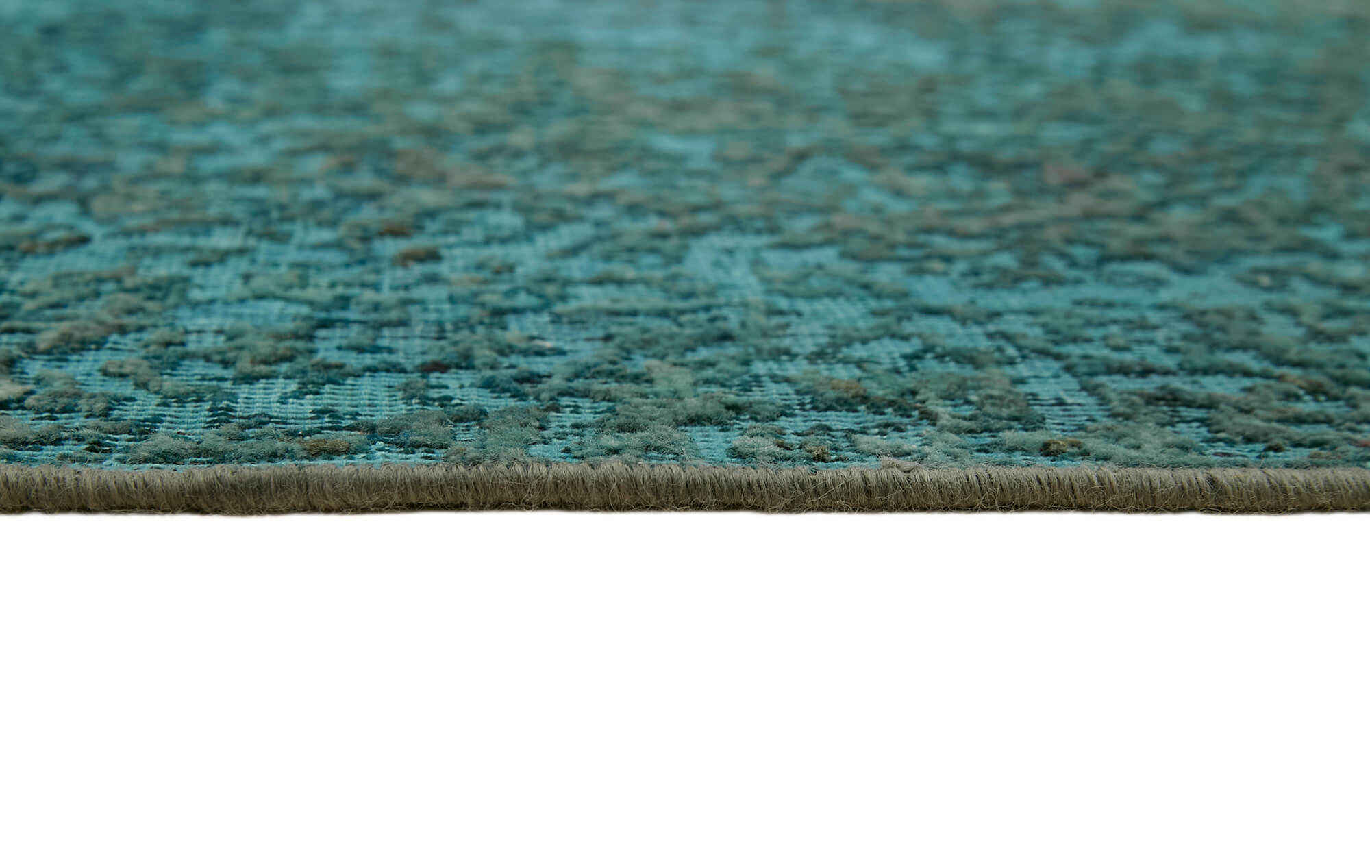 10 x 13 Turquoise Overdyed Large Area Rug - 7250