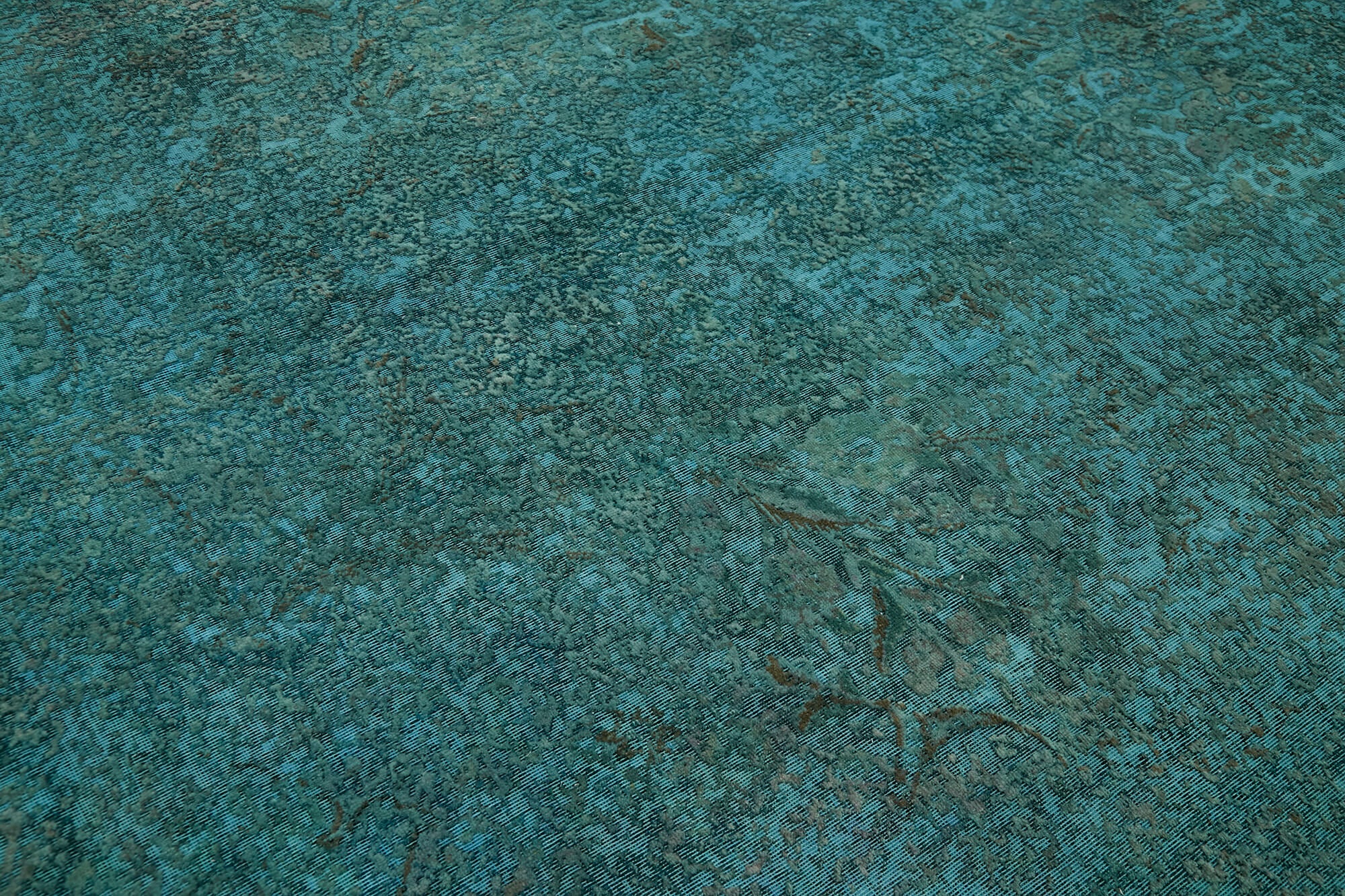 10 x 13 Turquoise Overdyed Large Area Rug - 7250