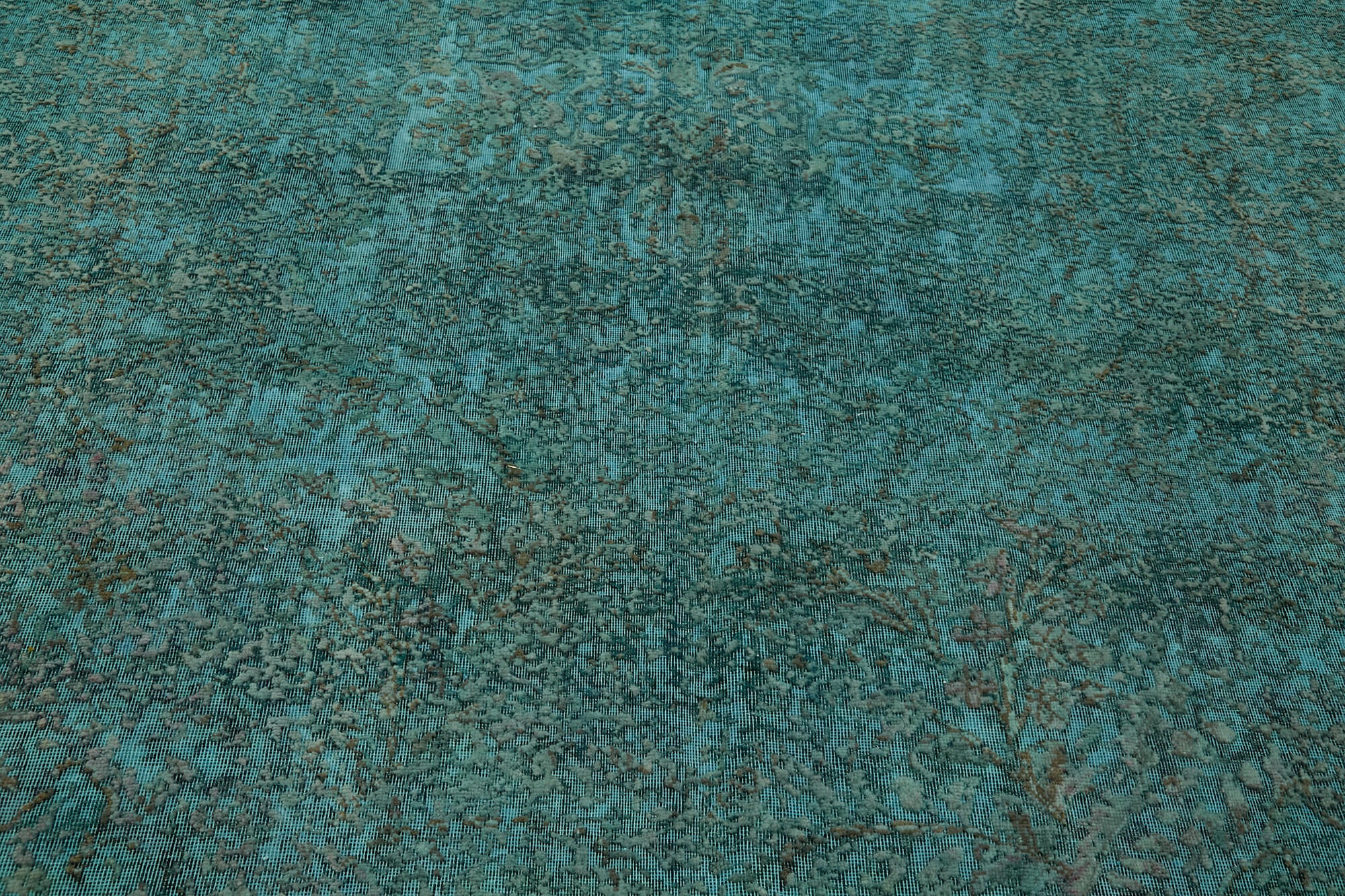 10 x 13 Turquoise Overdyed Large Area Rug - 7250