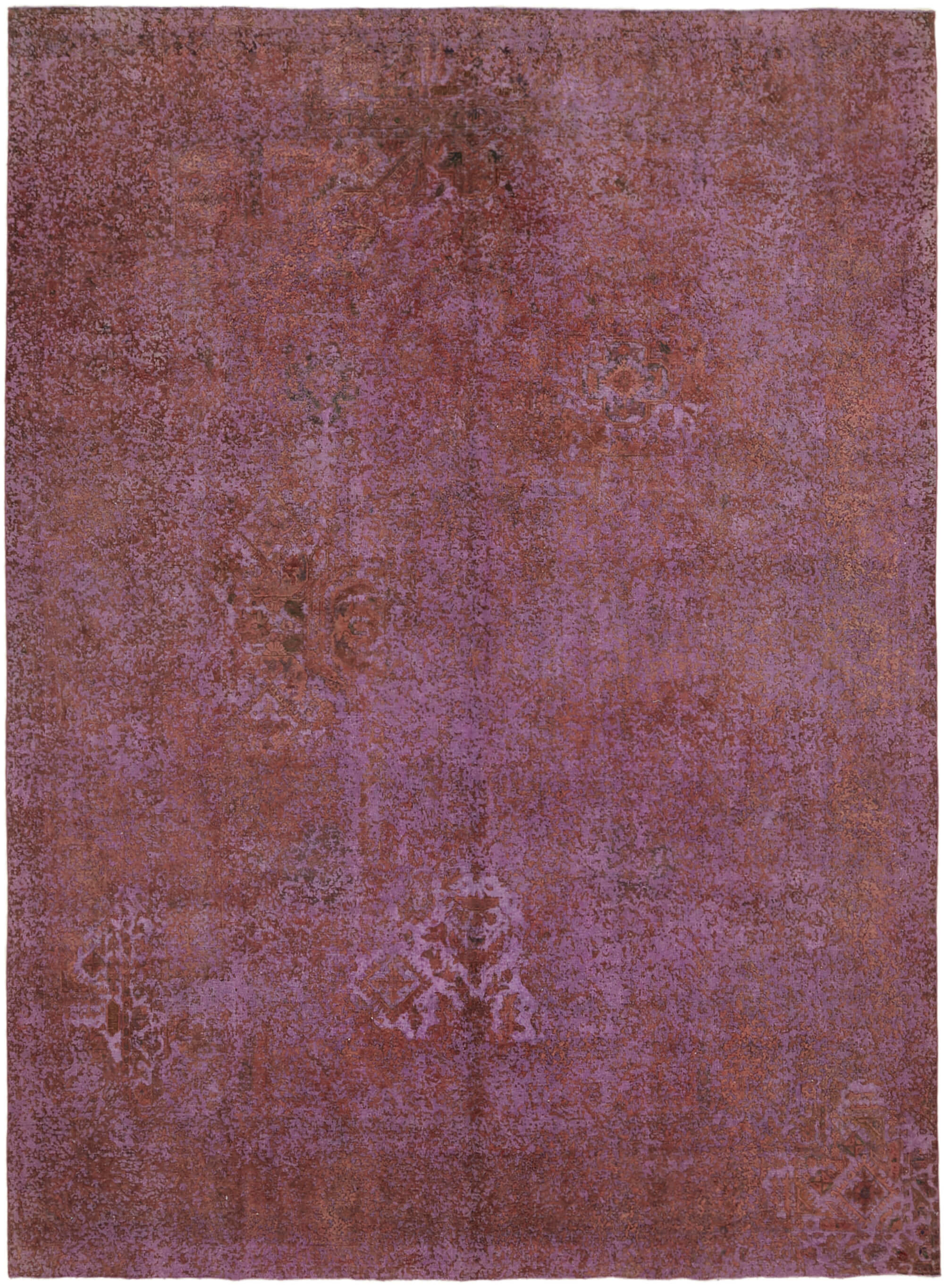 10 x 13 Purple Overdyed Large Area Rug - 7252