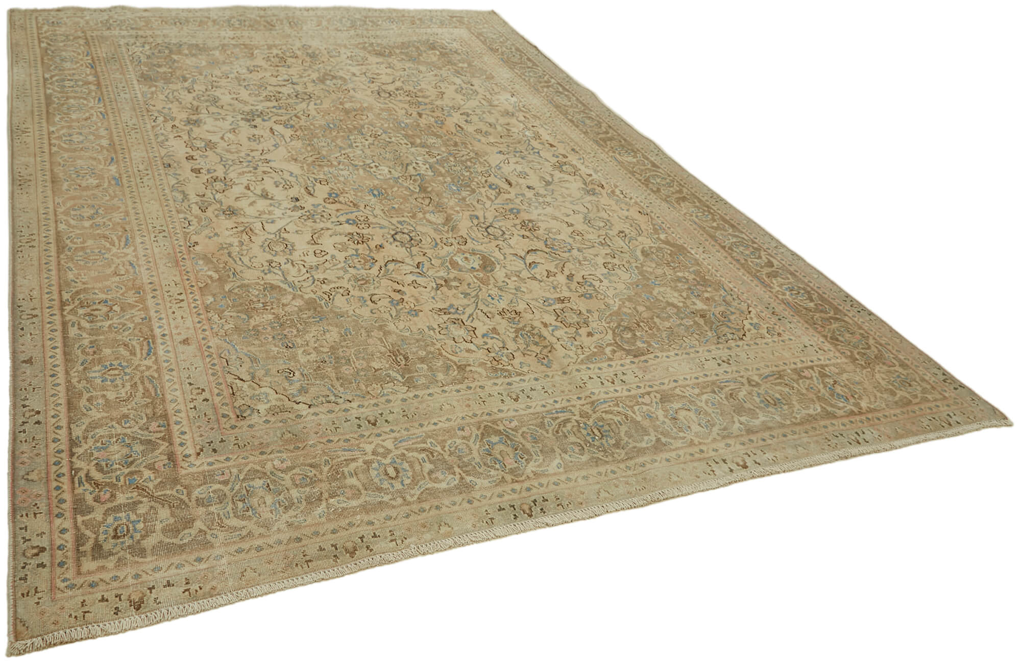 9 x 12 Beige Vintage Large Area Rug - 7254