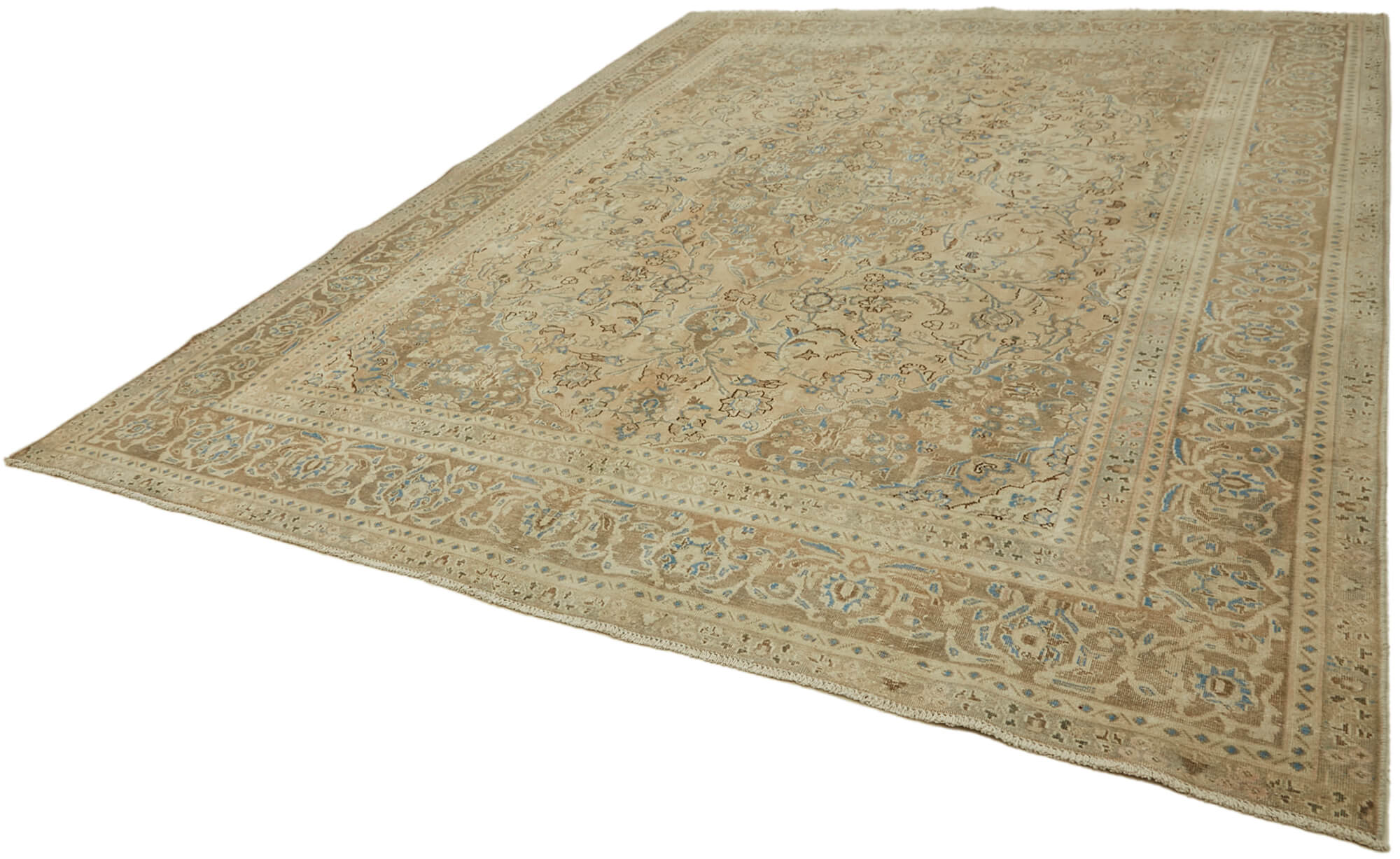 9 x 12 Beige Vintage Large Area Rug - 7254