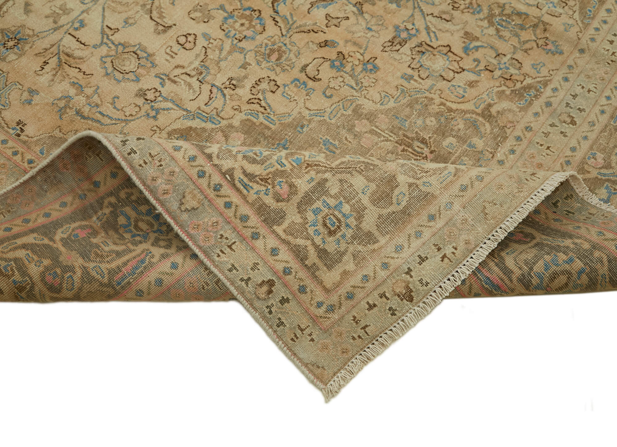 9 x 12 Beige Vintage Large Area Rug - 7254