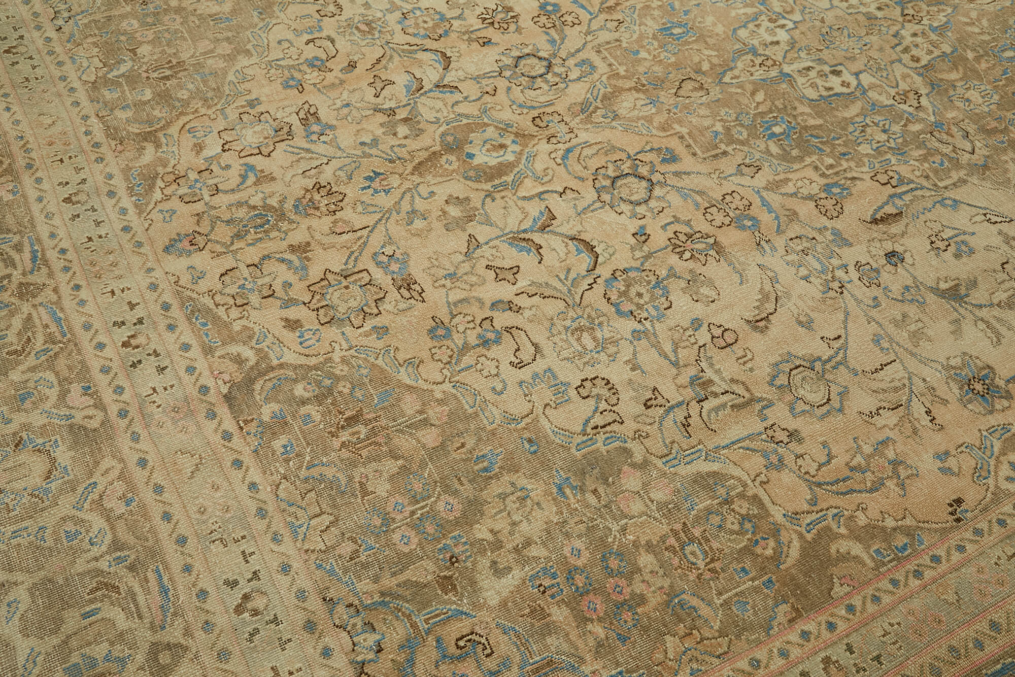 9 x 12 Beige Vintage Large Area Rug - 7254