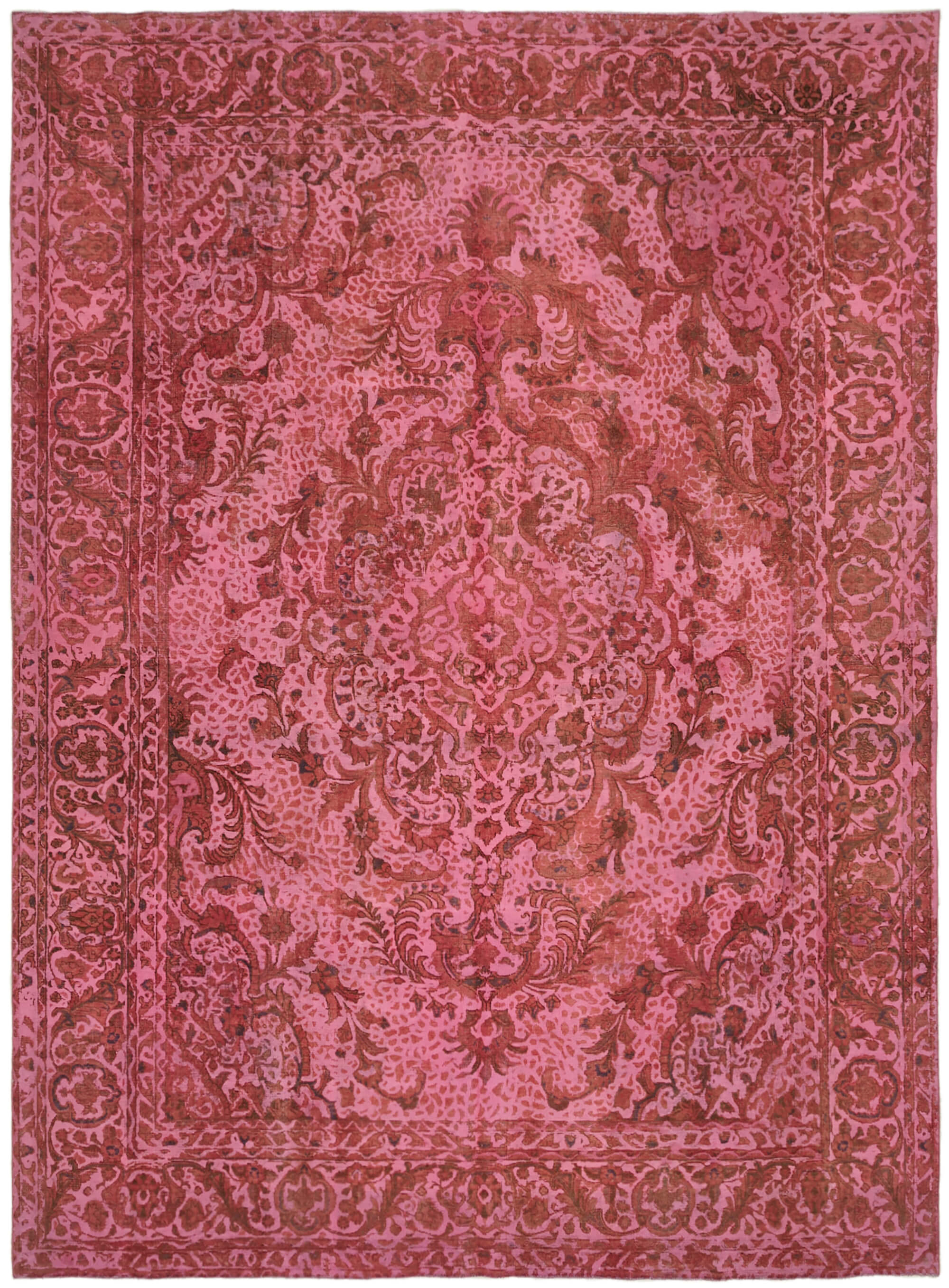 10 x 13 Red Overdyed Large Area Rug - 7255