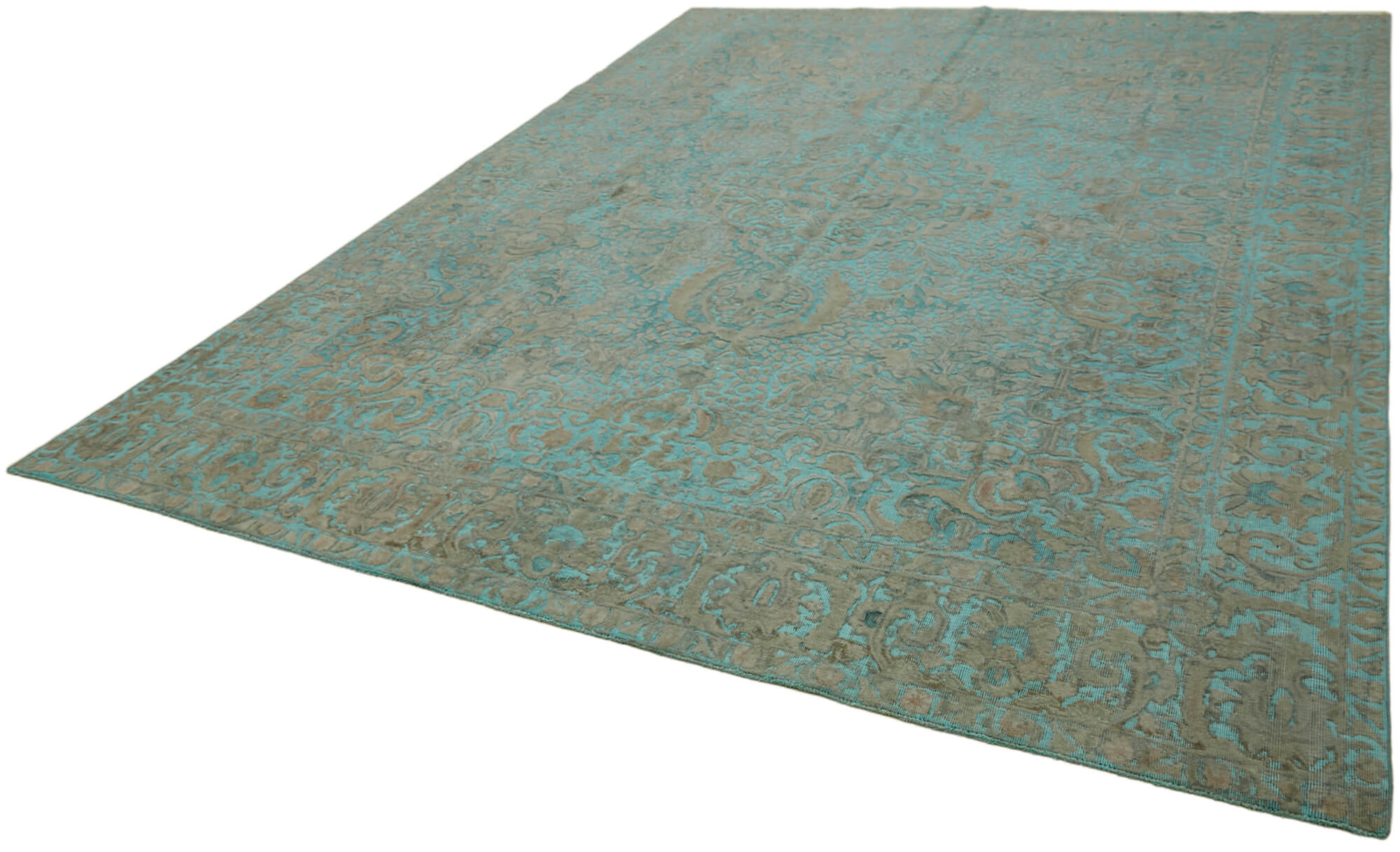 10 x 12 Turquoise Overdyed Large Area Rug - 7257