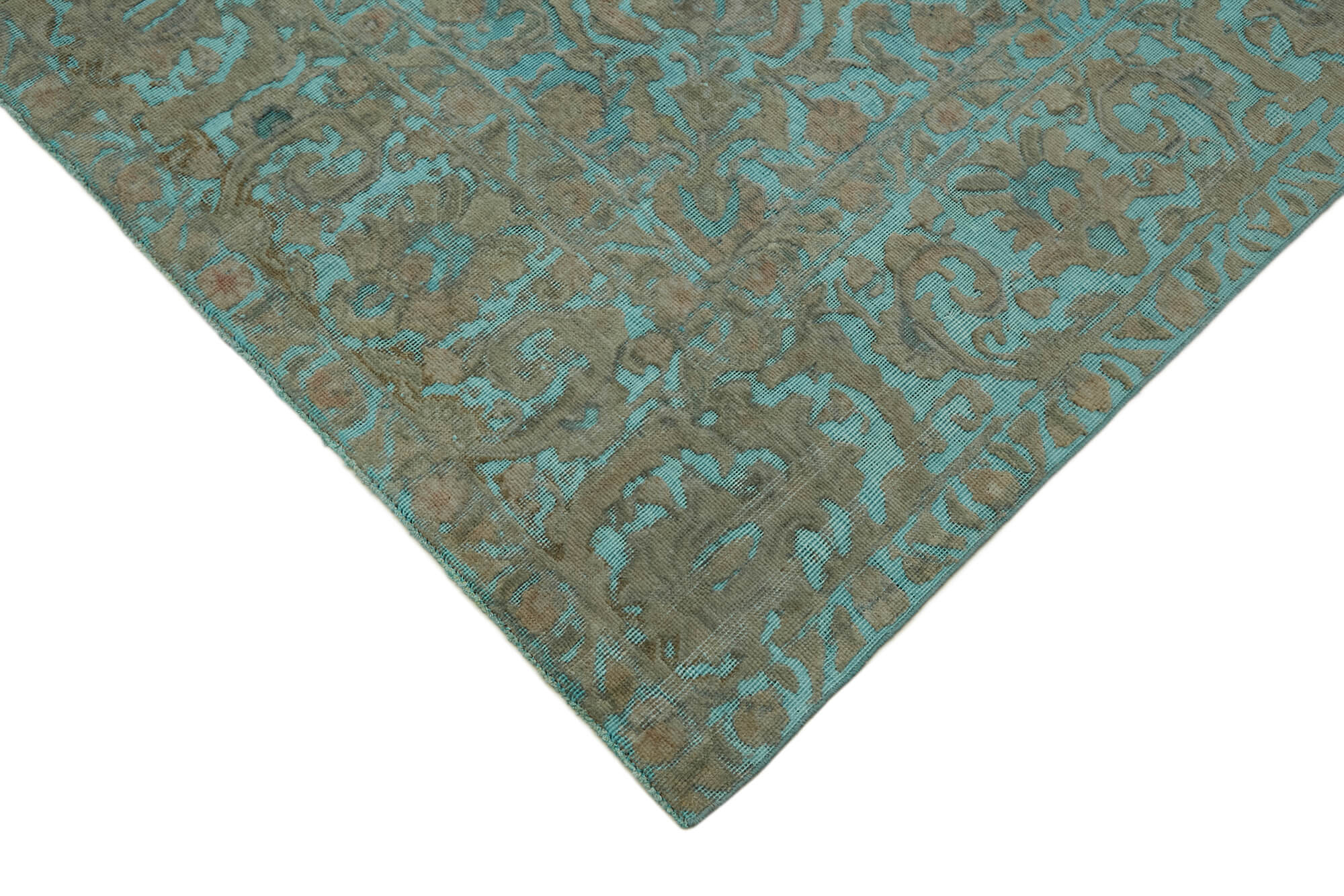 10 x 12 Turquoise Overdyed Large Area Rug - 7257